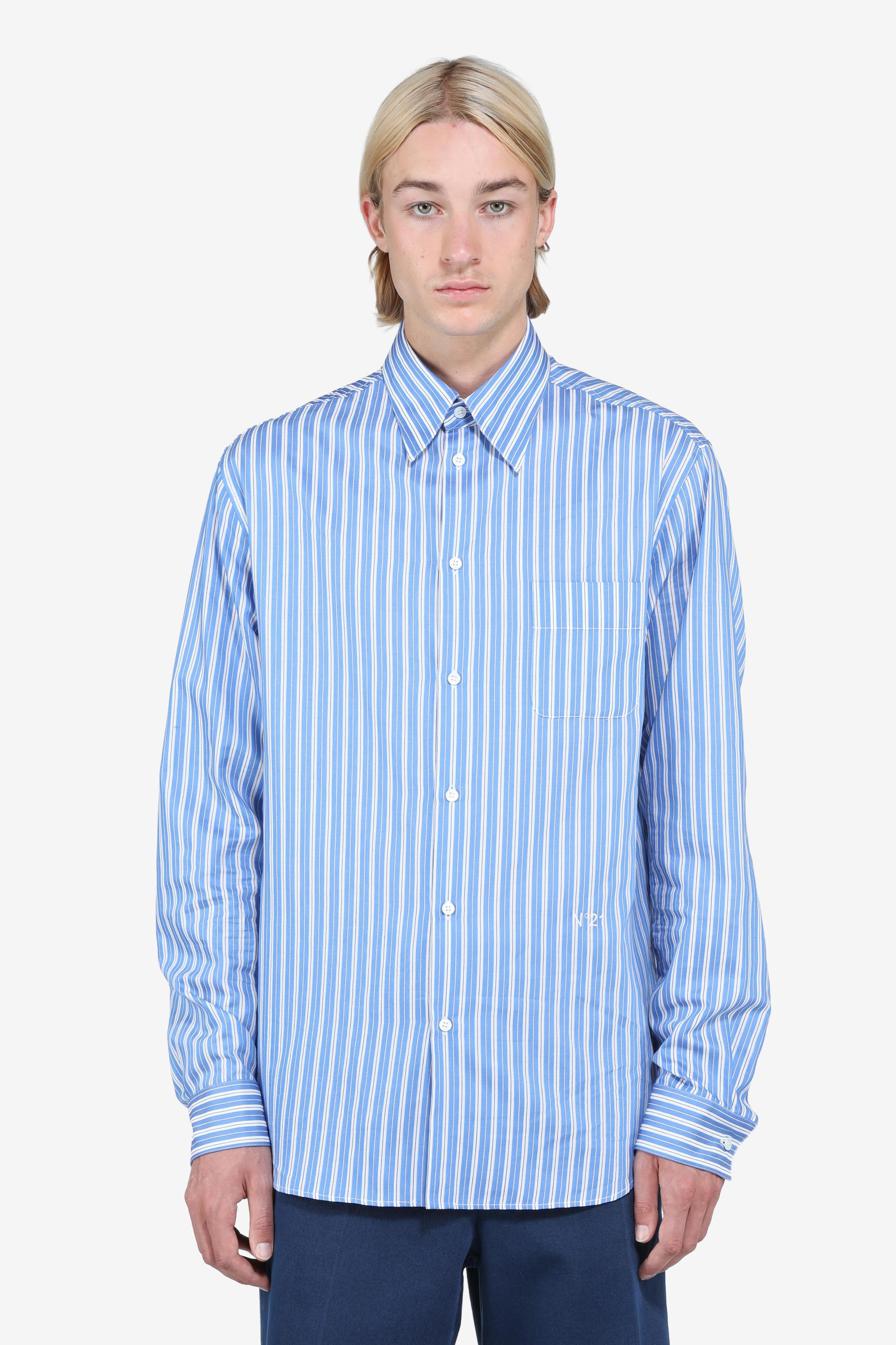 Striped long-sleeved shirt