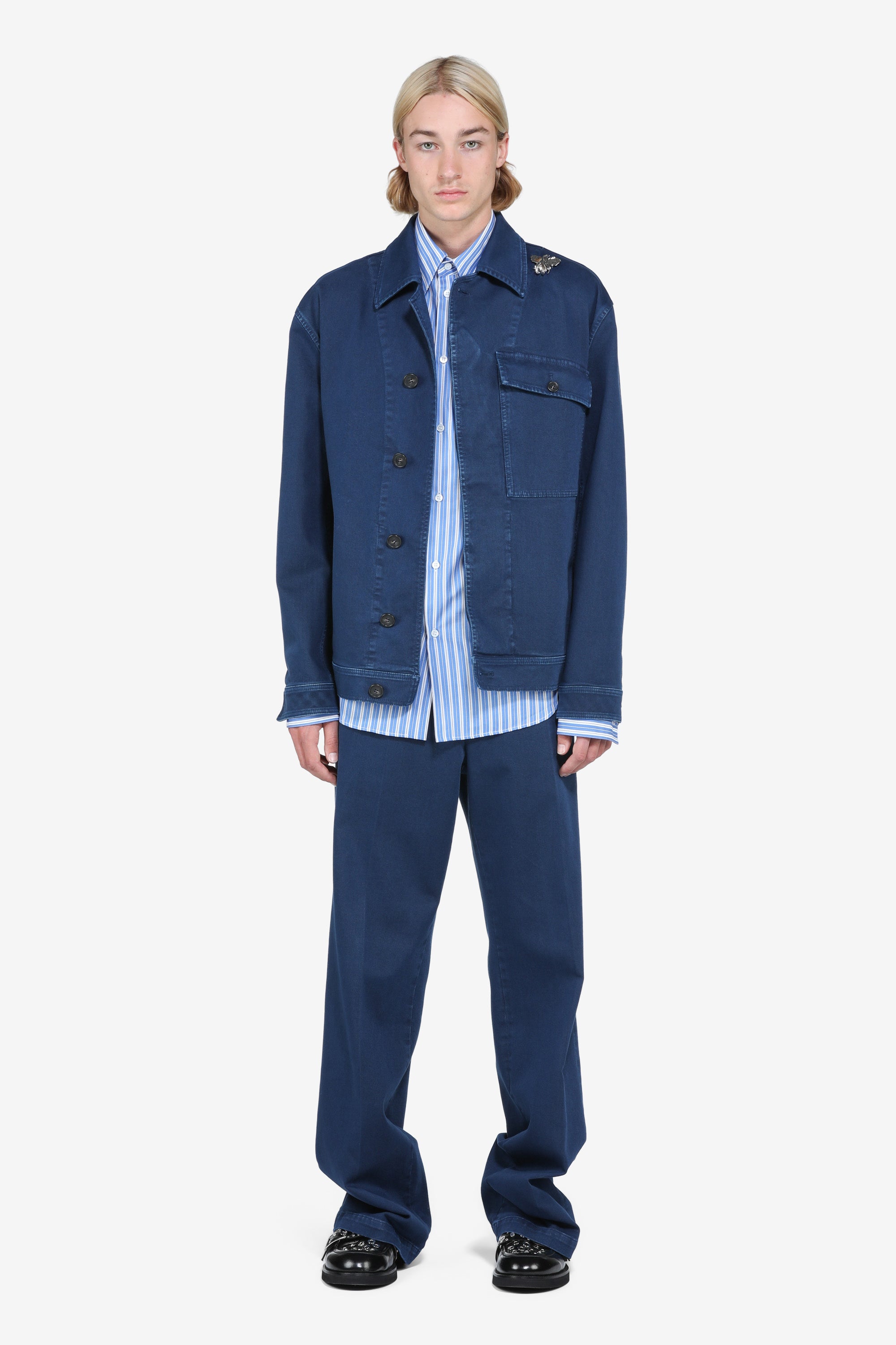 Striped long-sleeved shirt