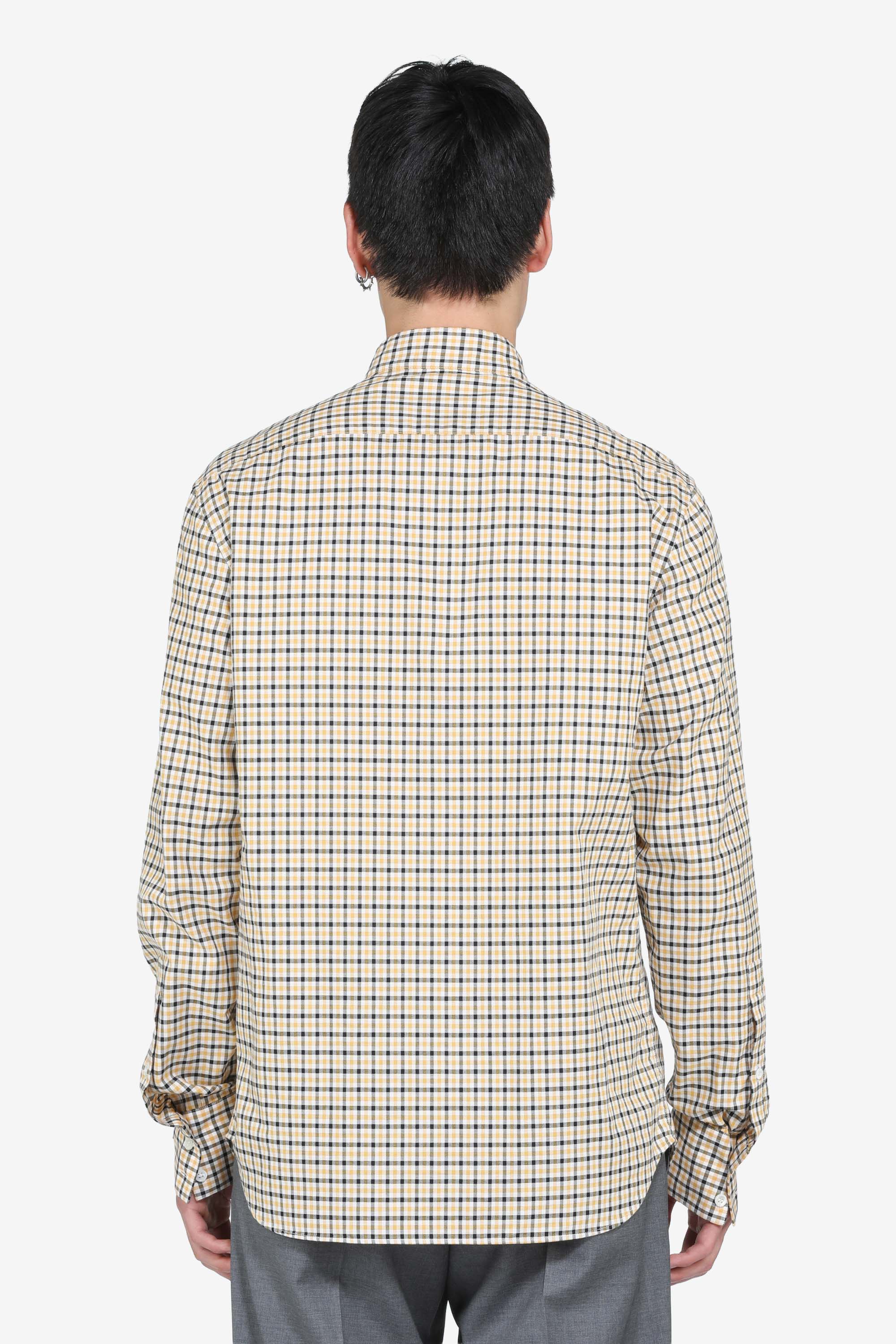 Long-sleeved checked shirt