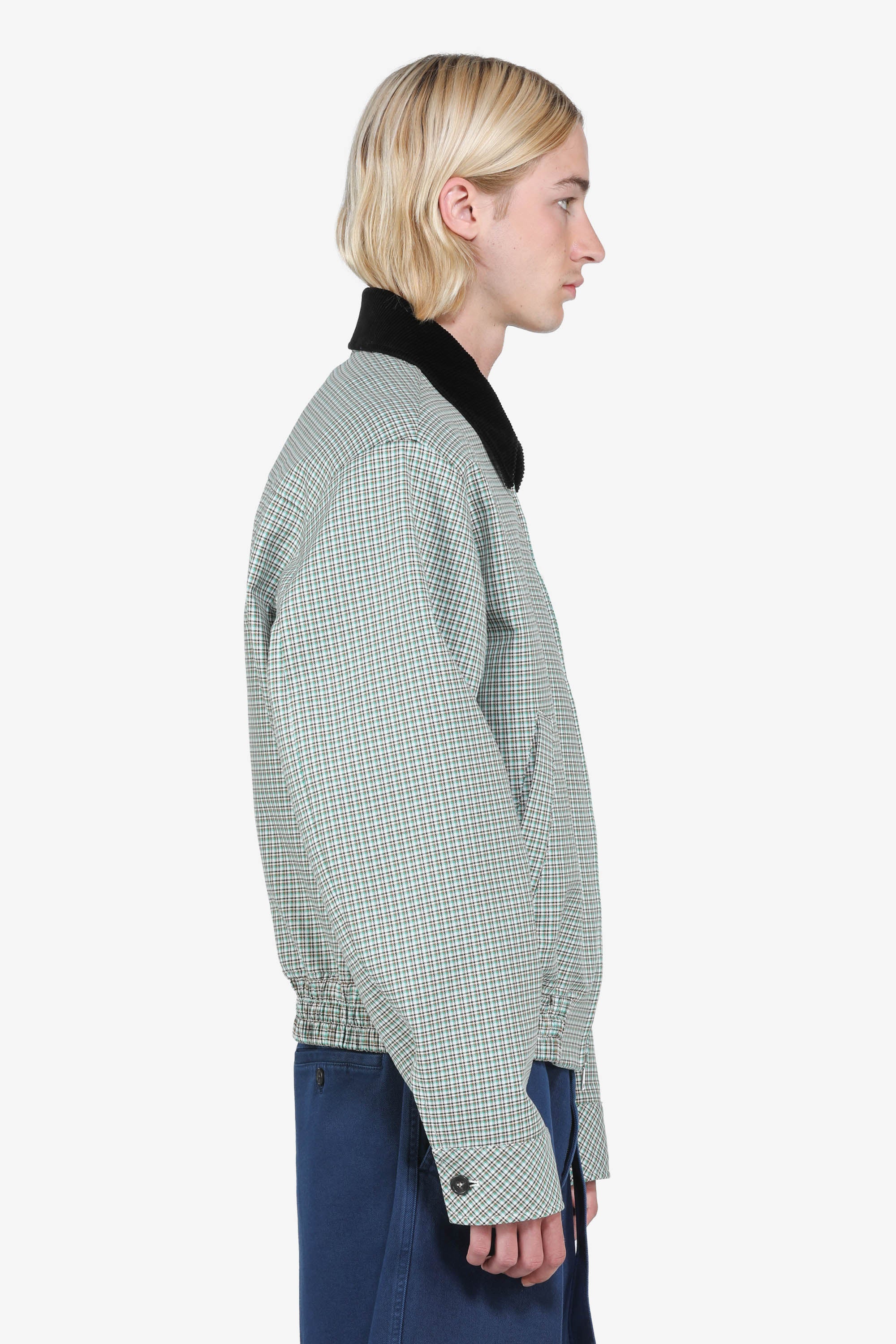 Checkered zip-up jacket