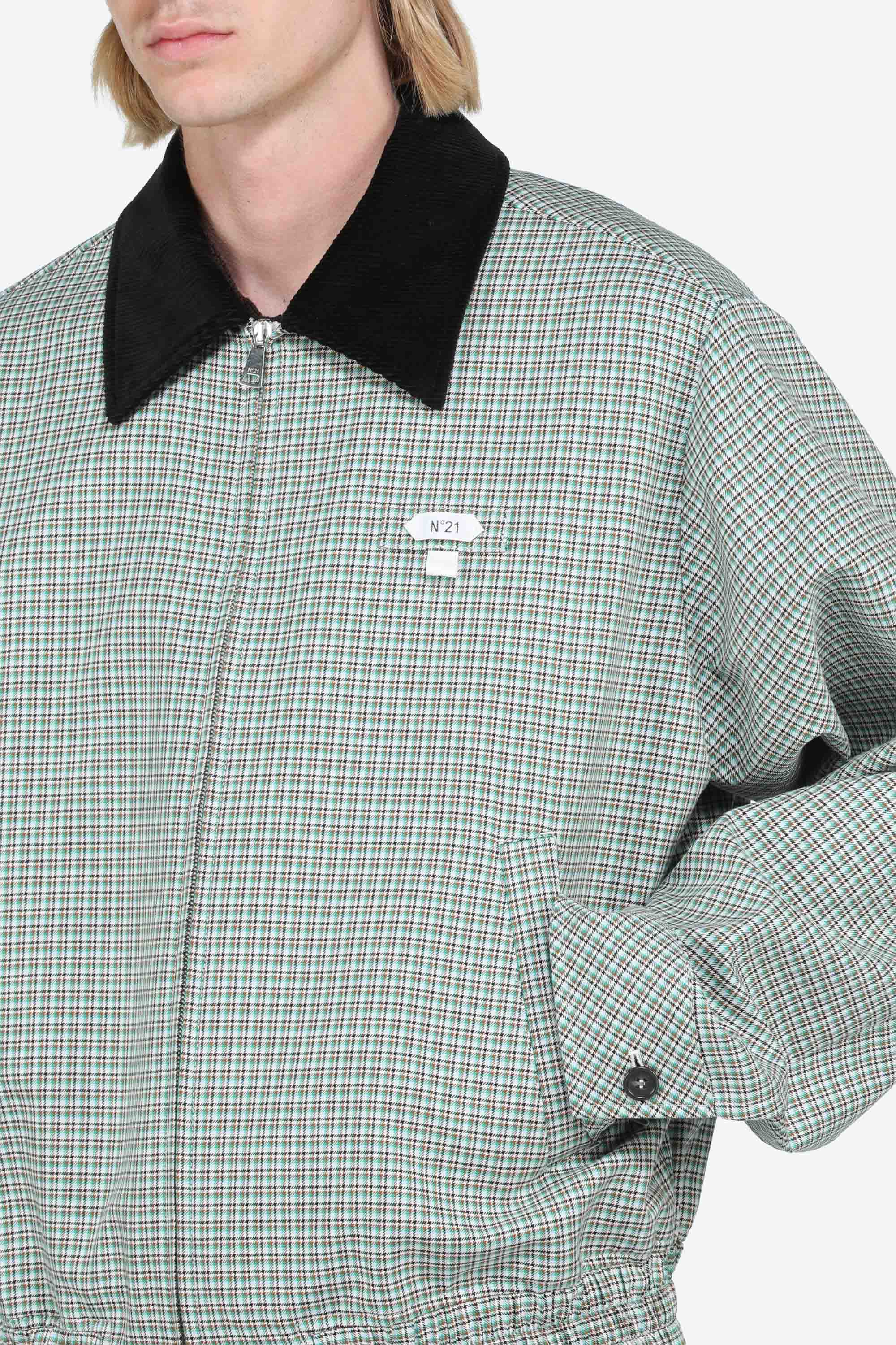 Checkered zip-up jacket