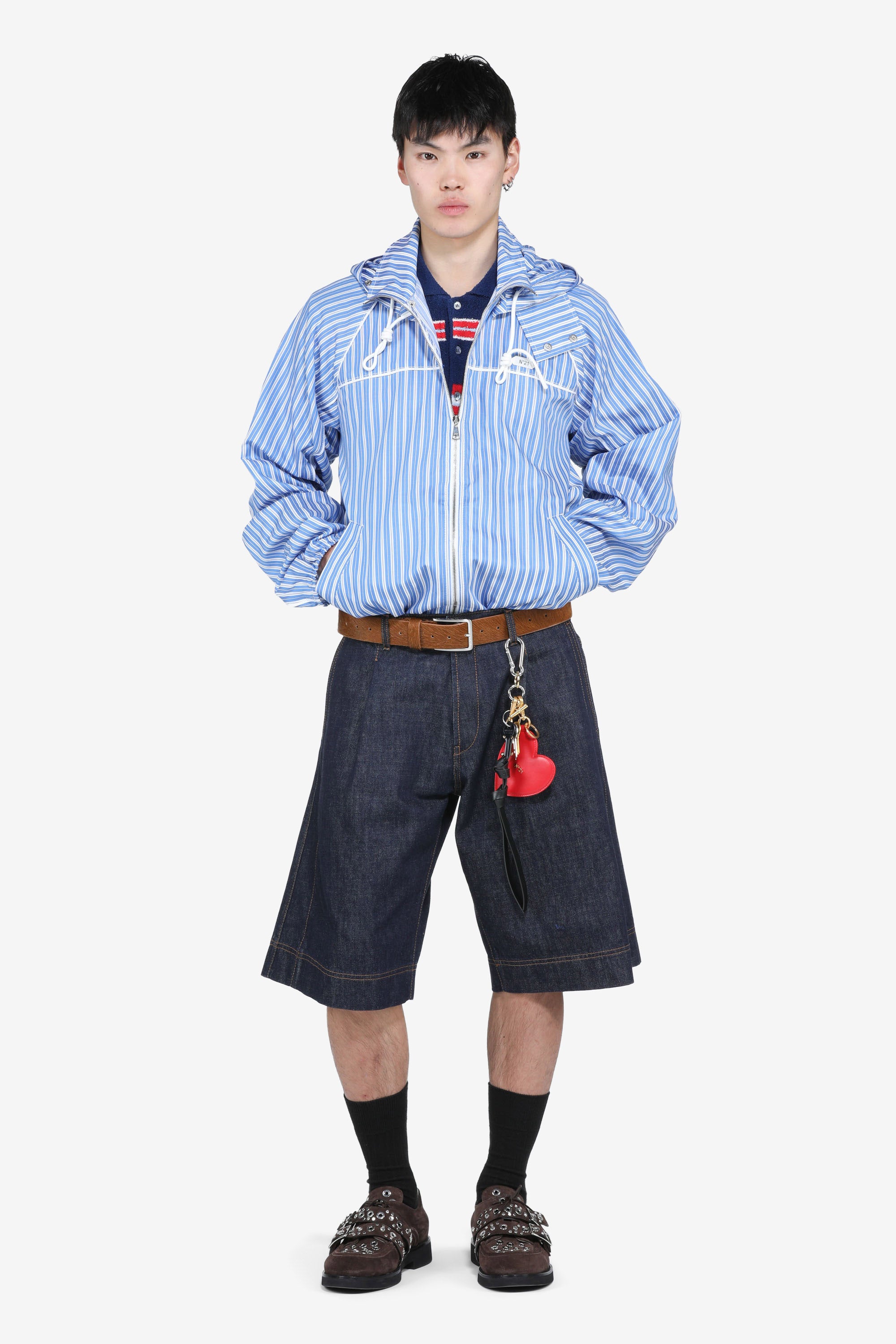 Giacca a righe con cappuccio