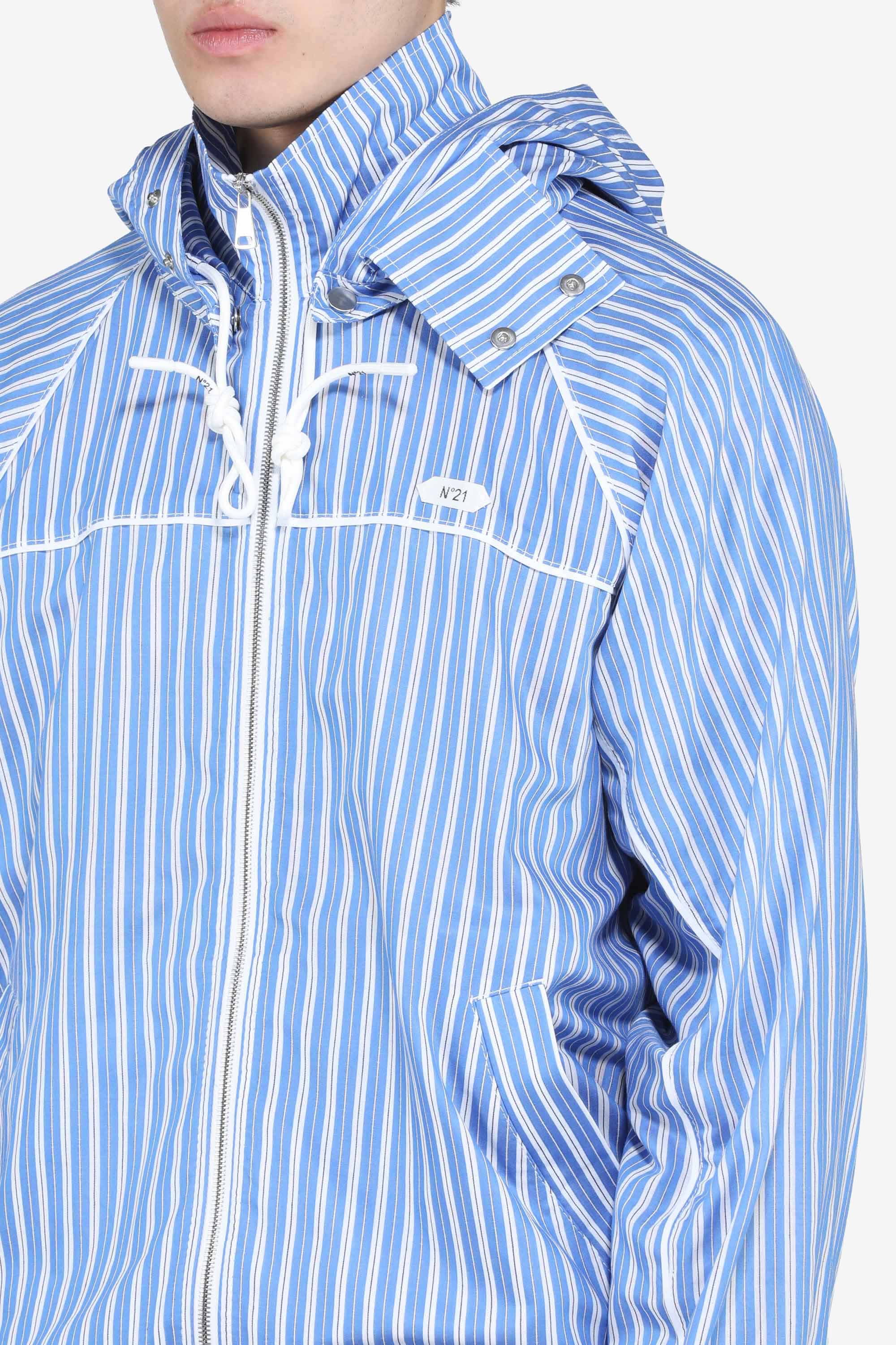 Giacca a righe con cappuccio