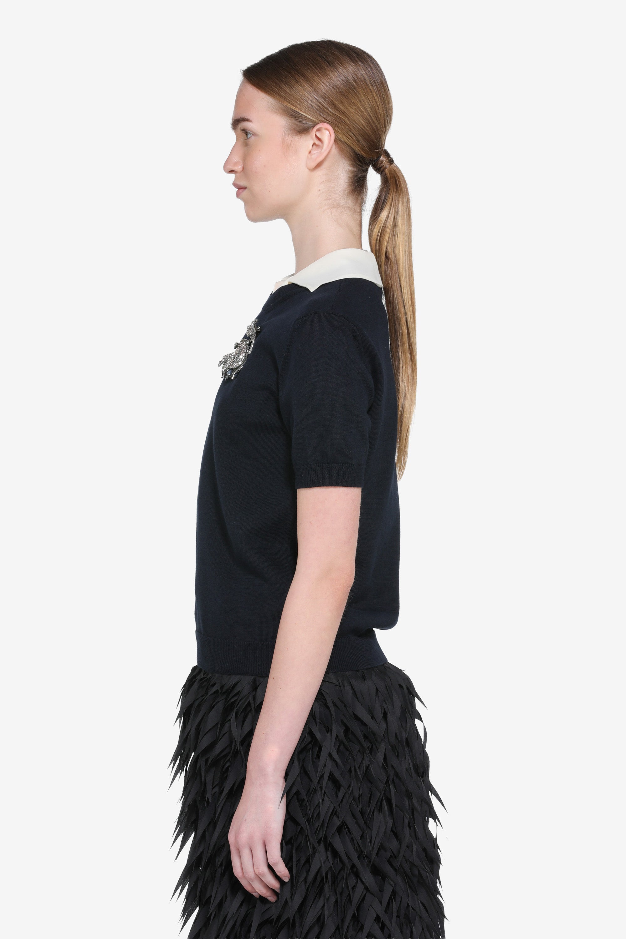 Crew neck short-sleeved shirt