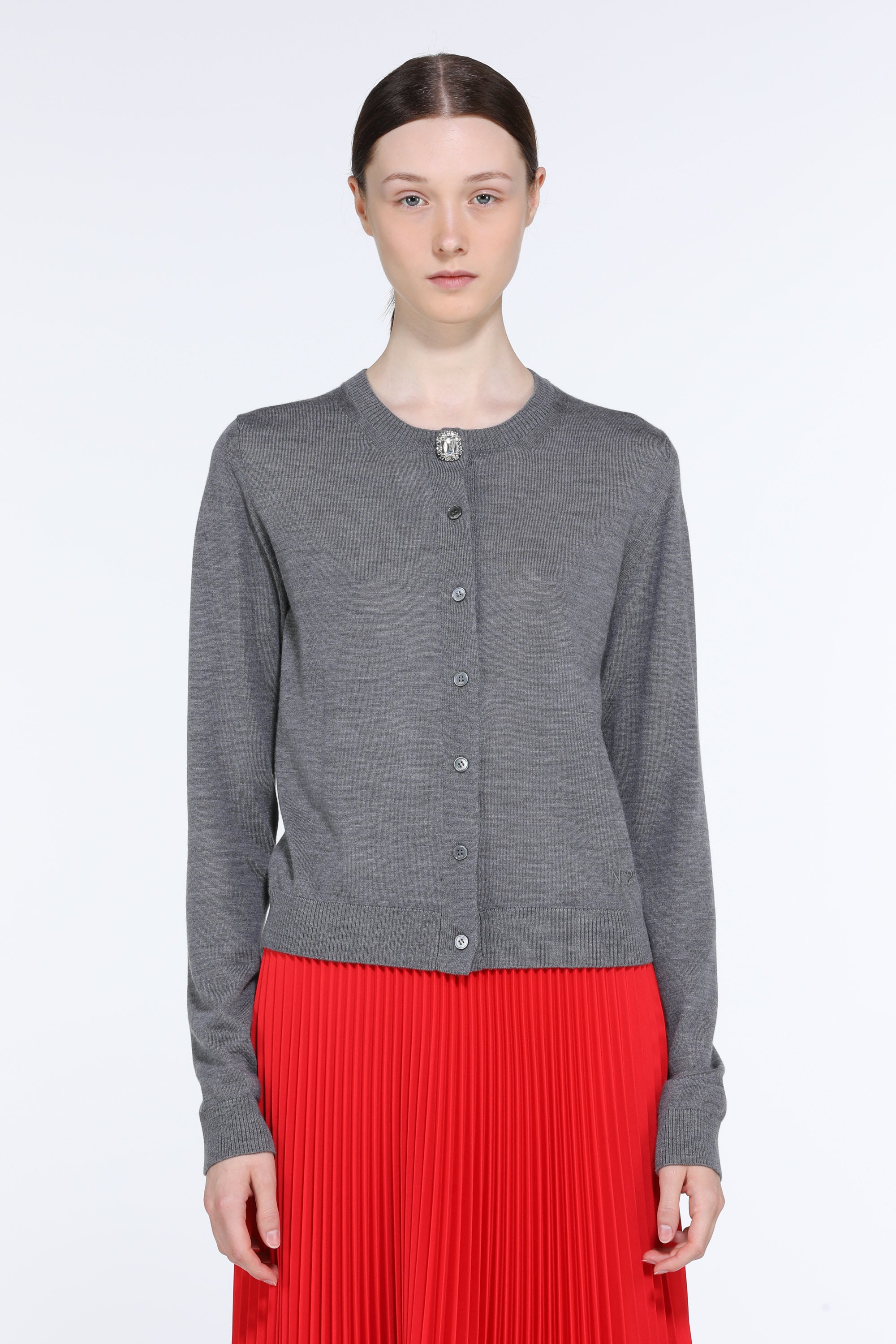 Cardigan con bottoni gioiello