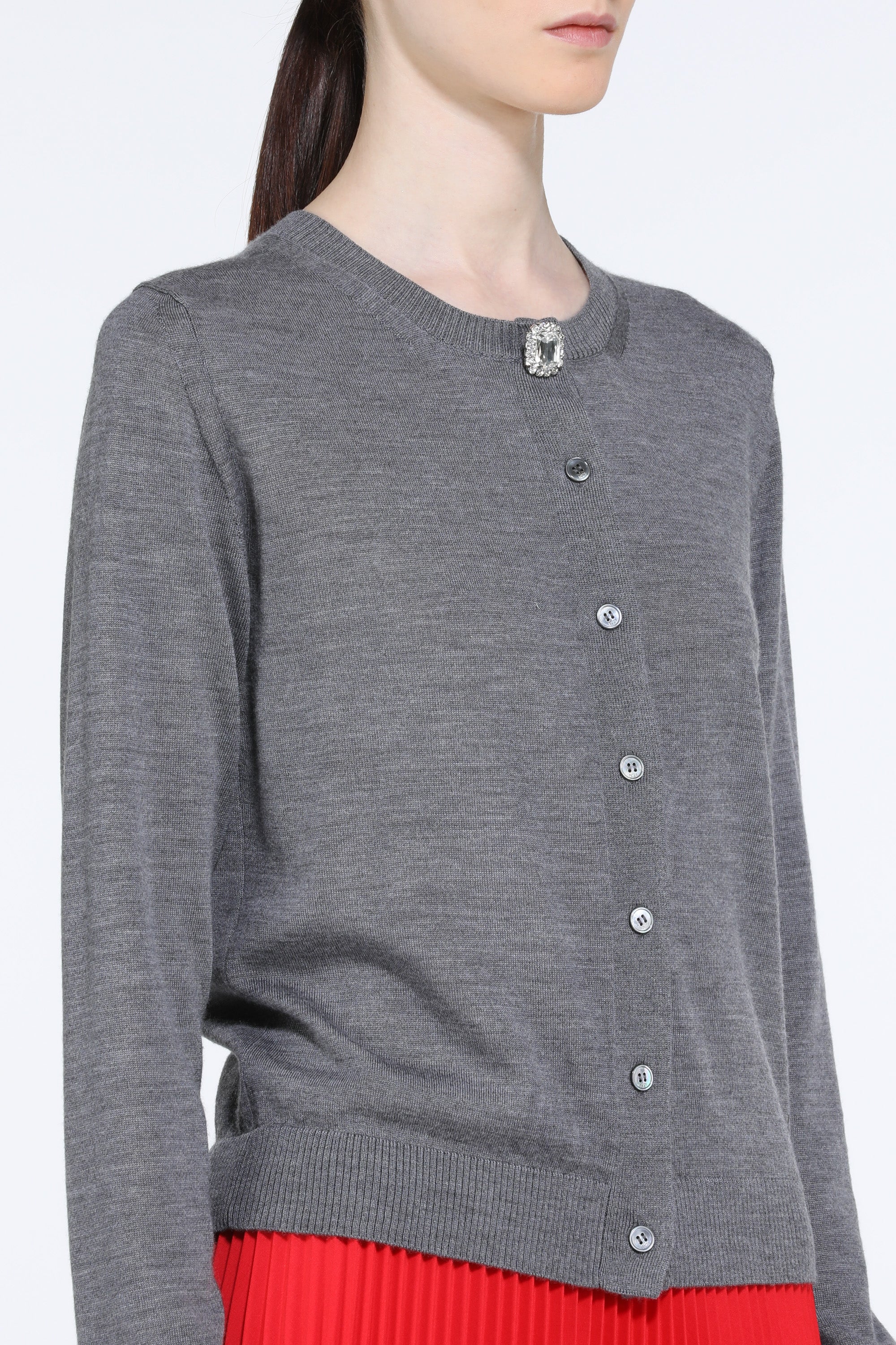 Cardigan con bottoni gioiello