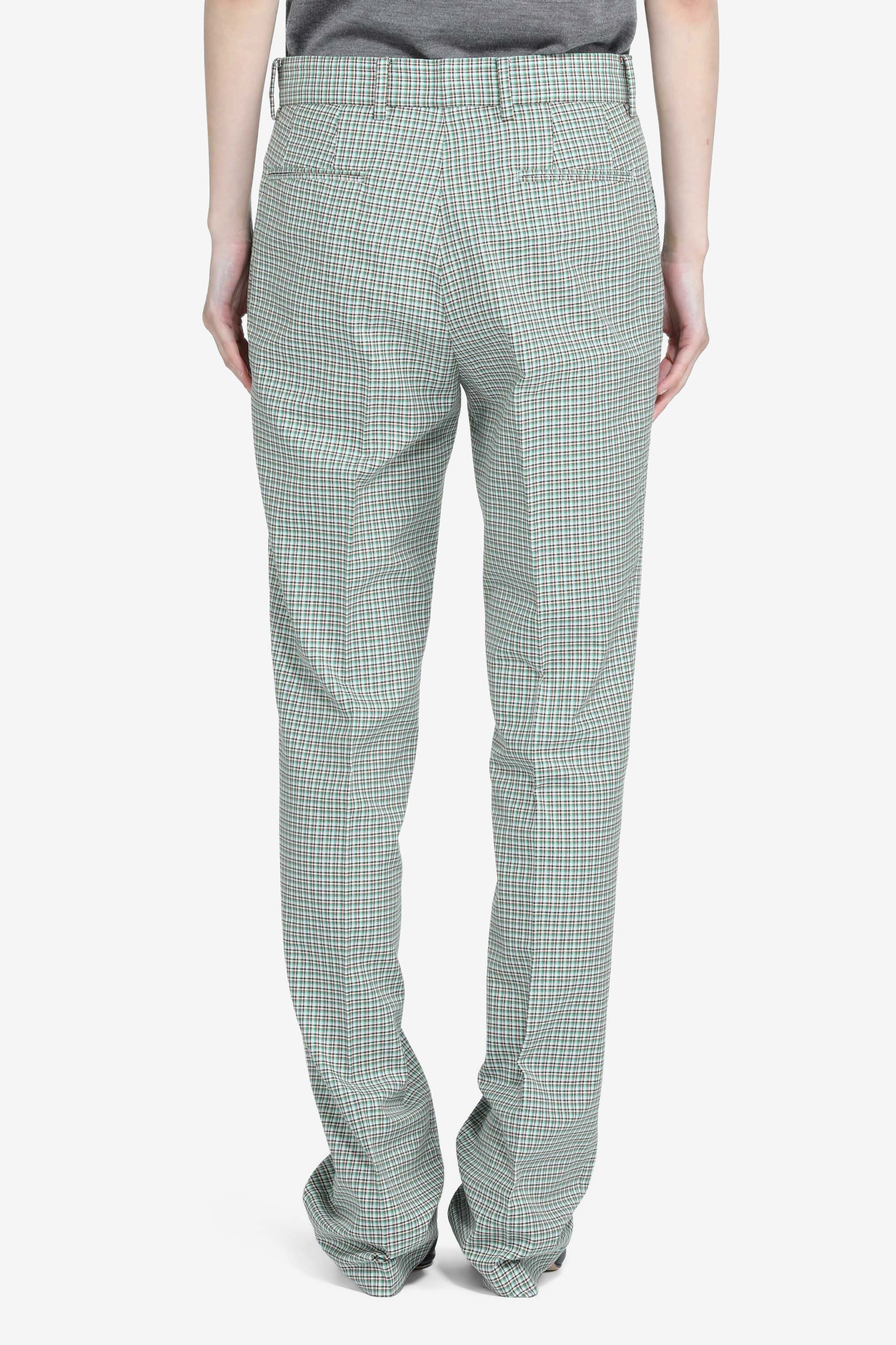 Straight trousers with checked print