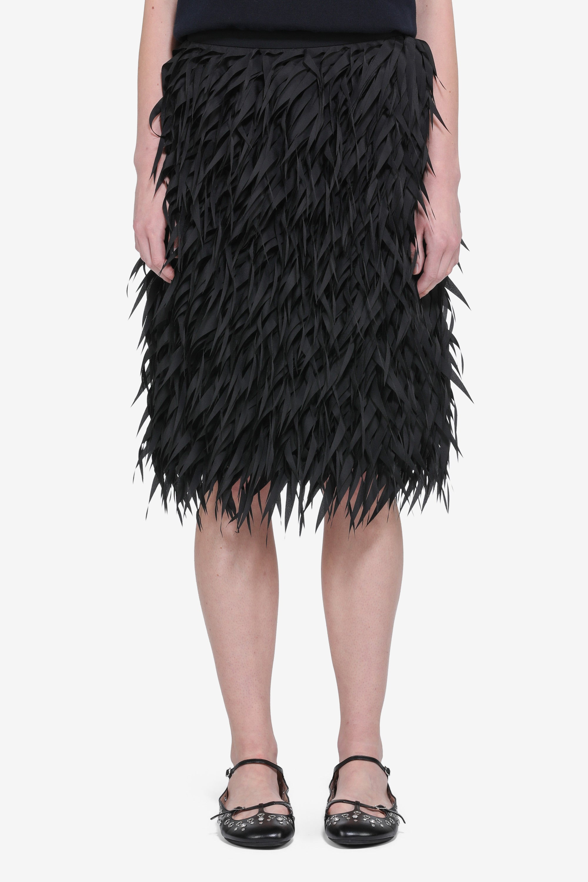 Midi skirt with fringes