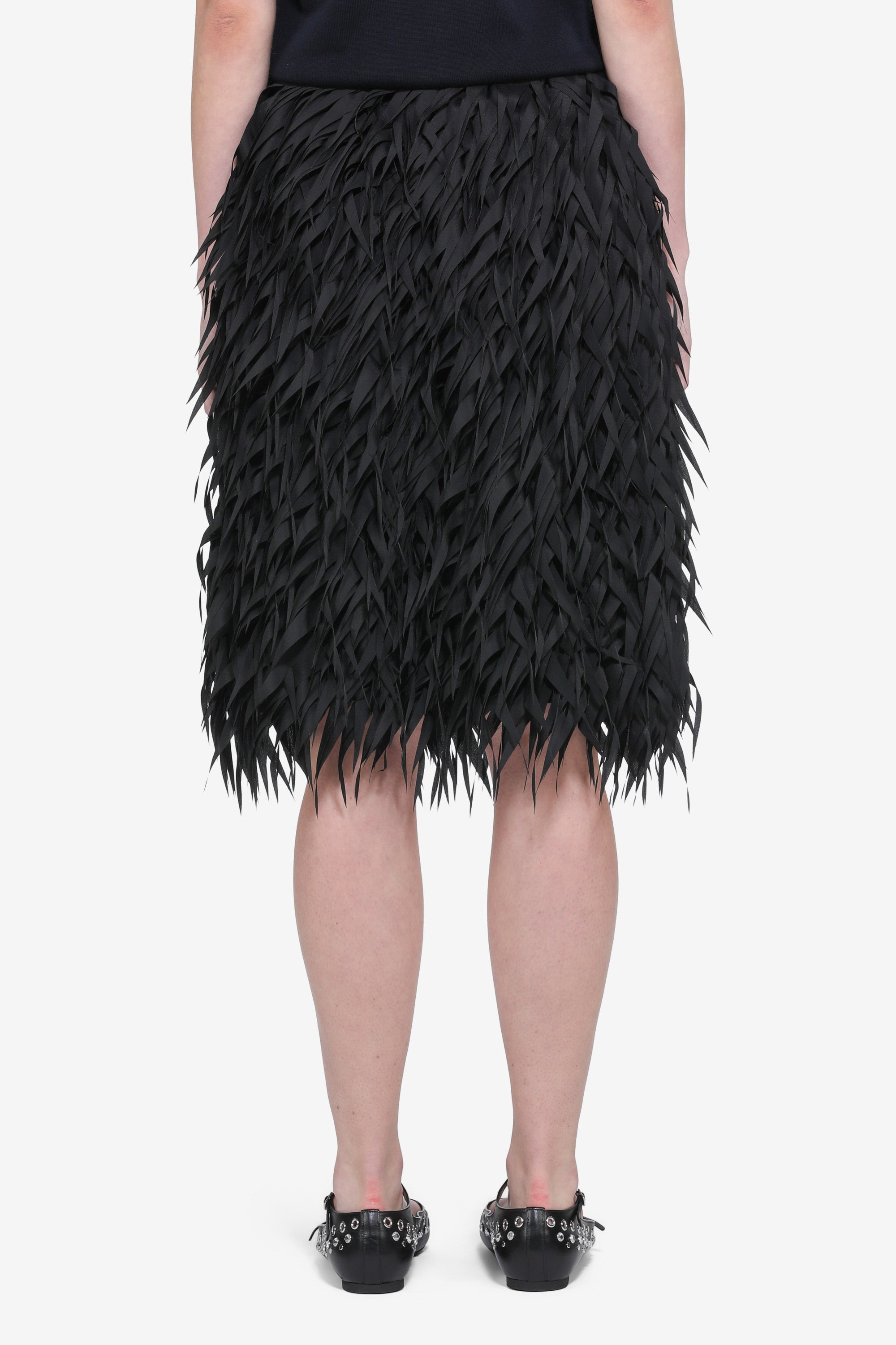 Midi skirt with fringes