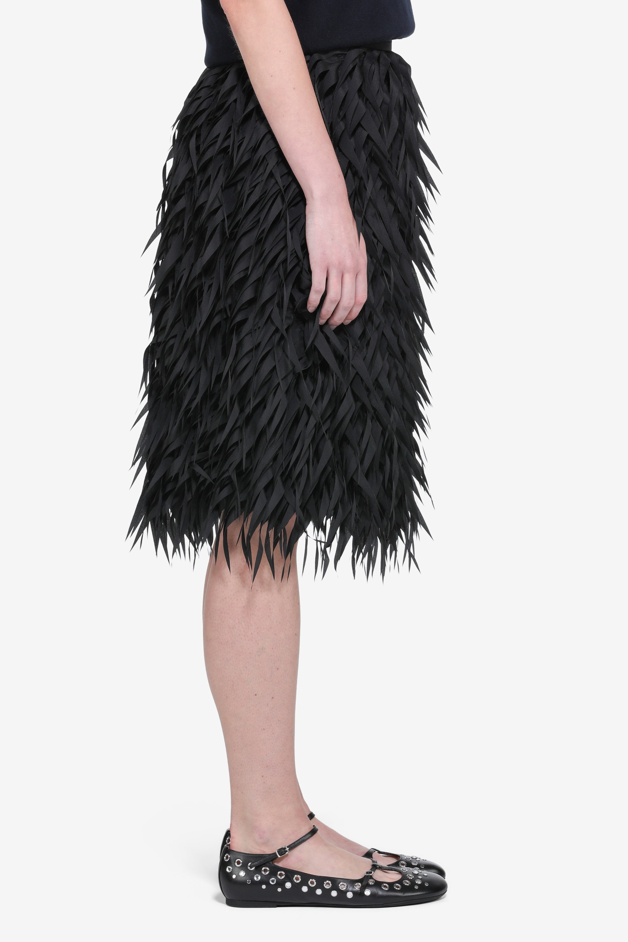 Midi skirt with fringes