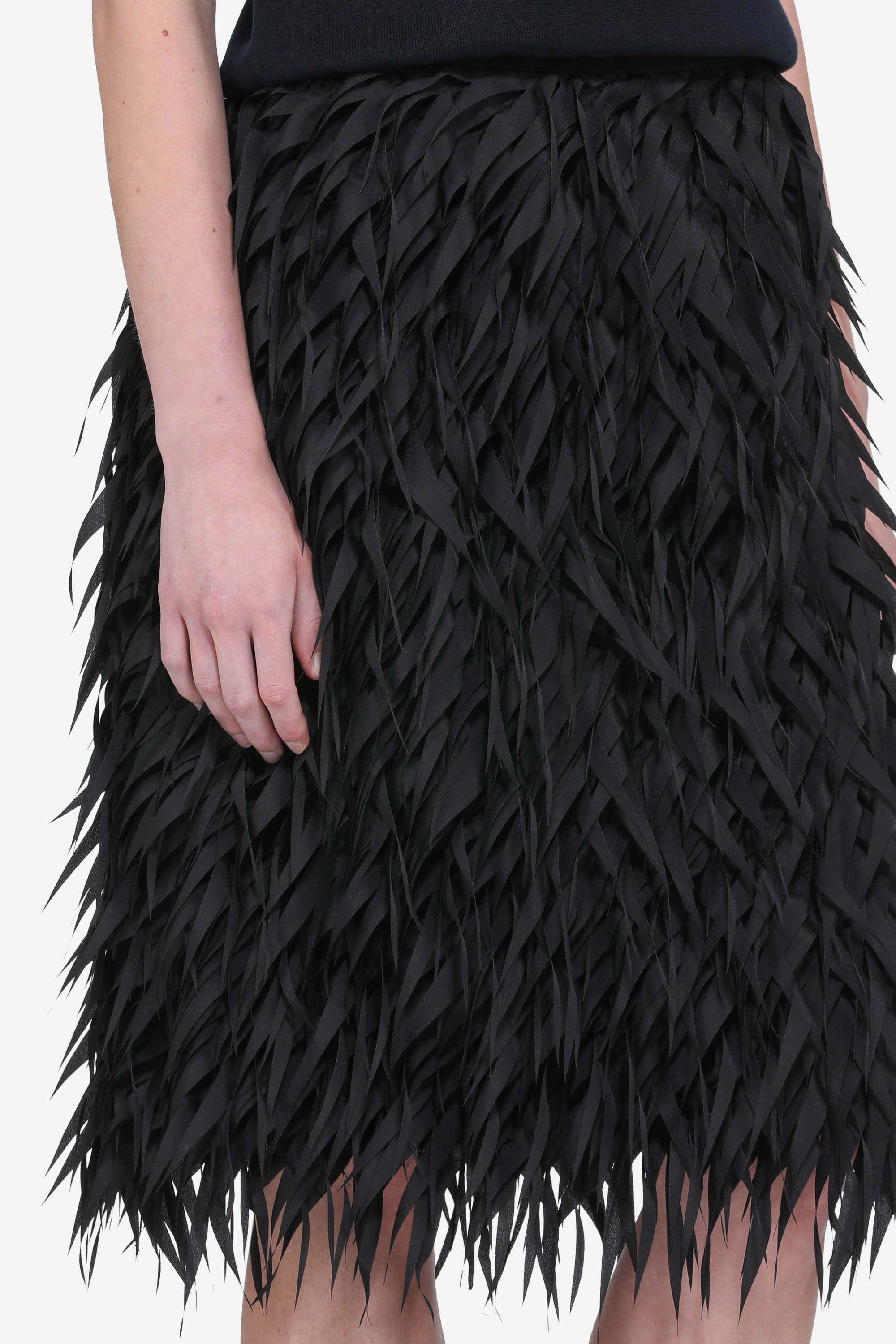 Midi skirt with fringes