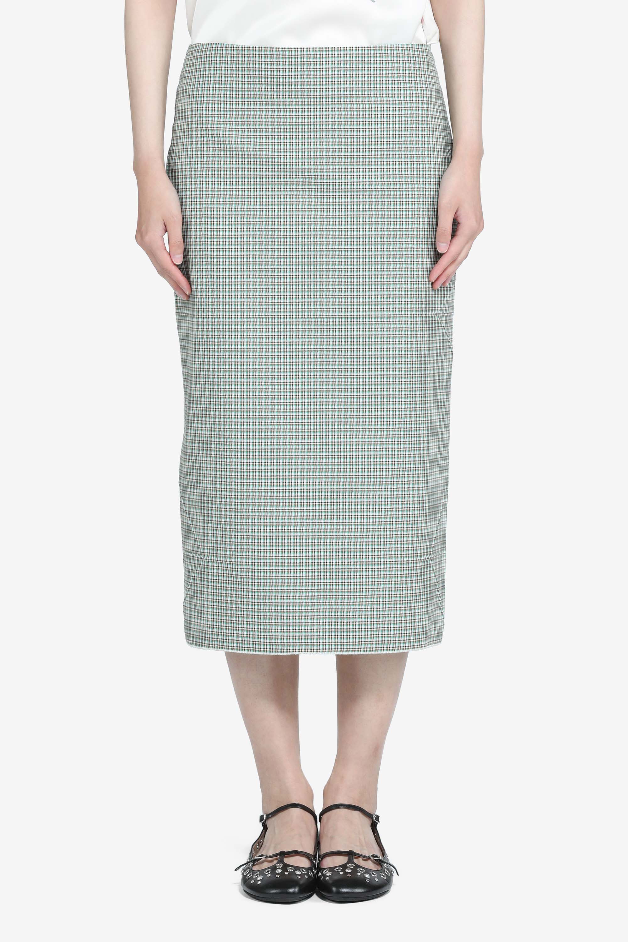 Pencil skirt with checked print