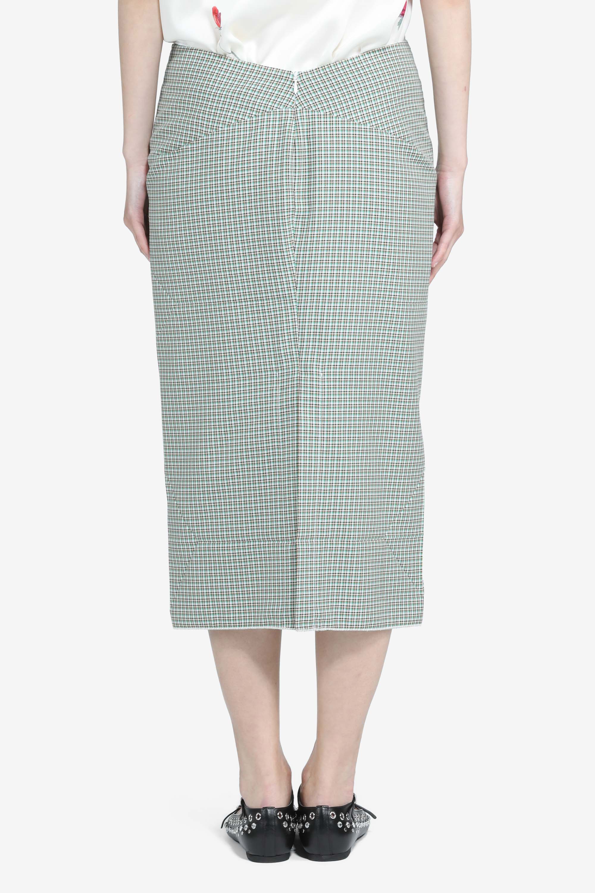 Pencil skirt with checked print