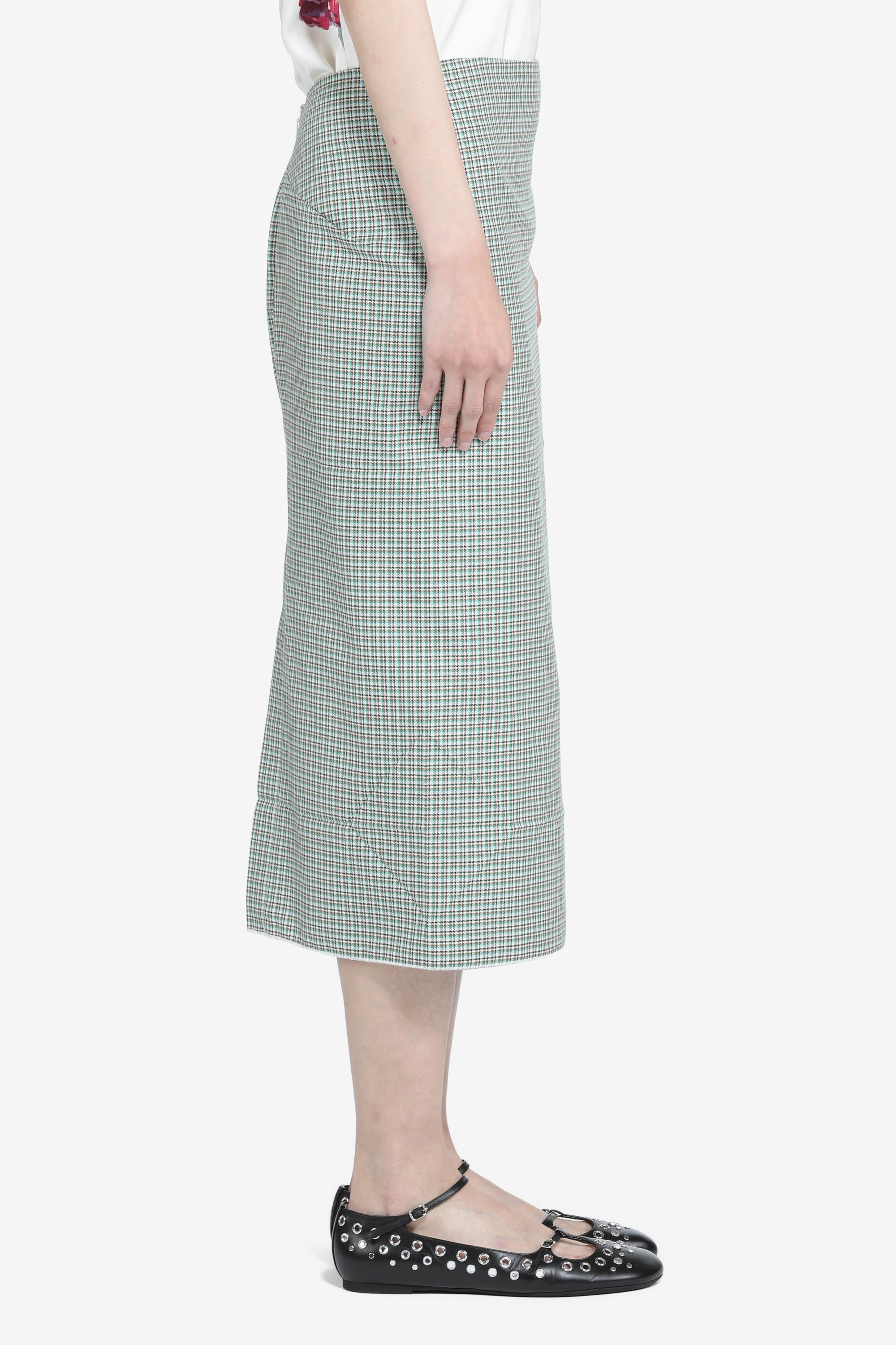 Pencil skirt with checked print