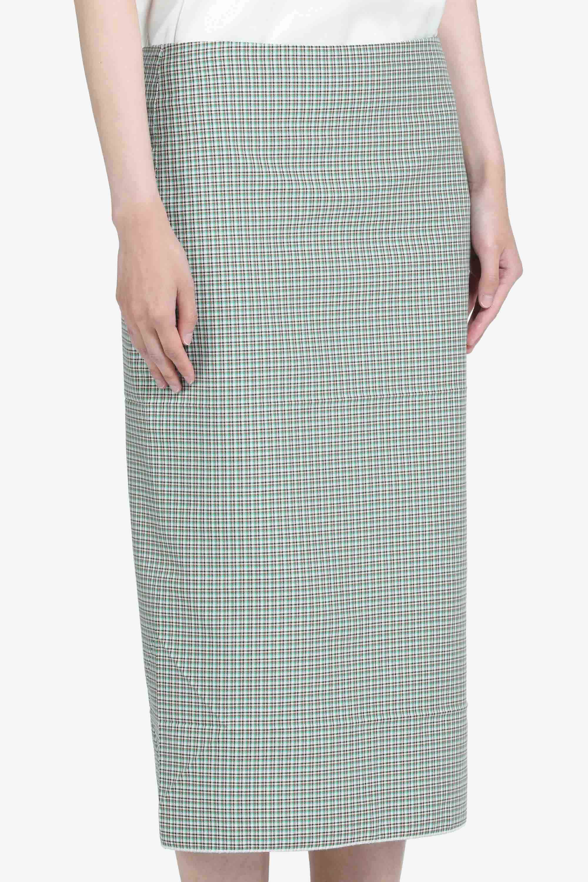 Pencil skirt with checked print