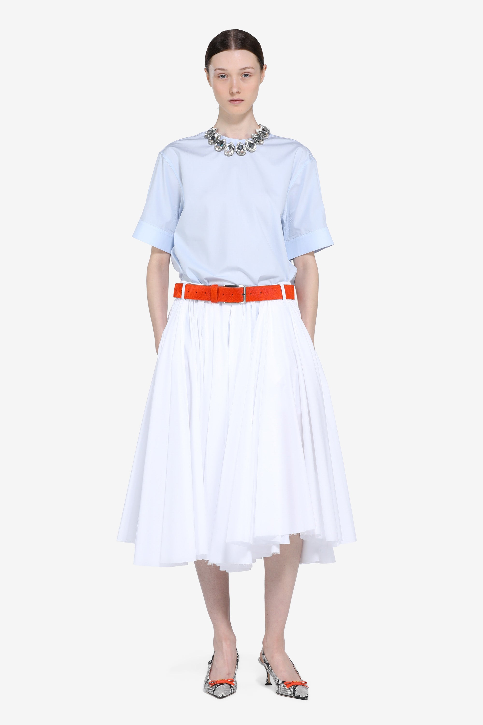 Pleated circle skirt