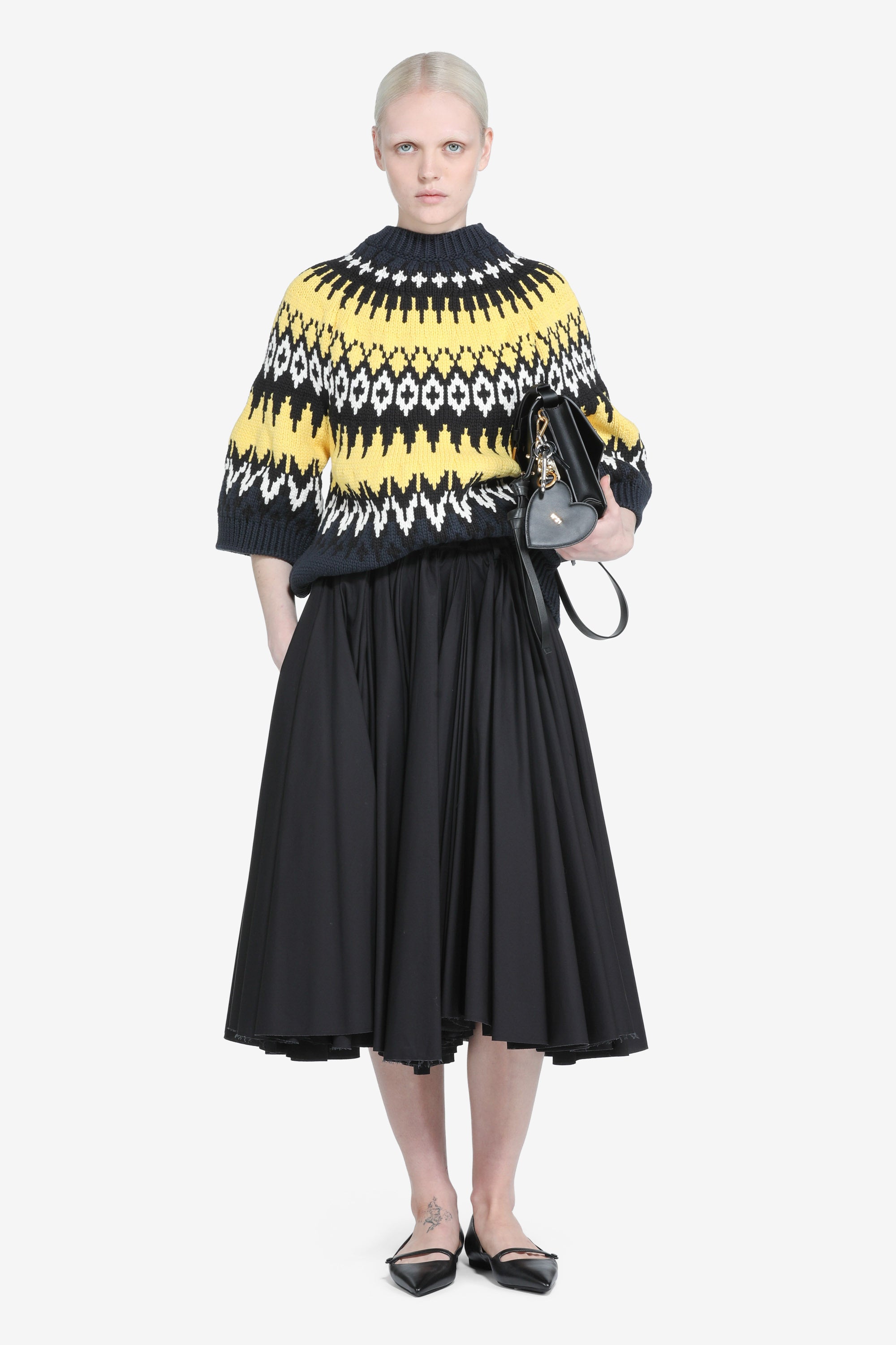 Pleated circle skirt