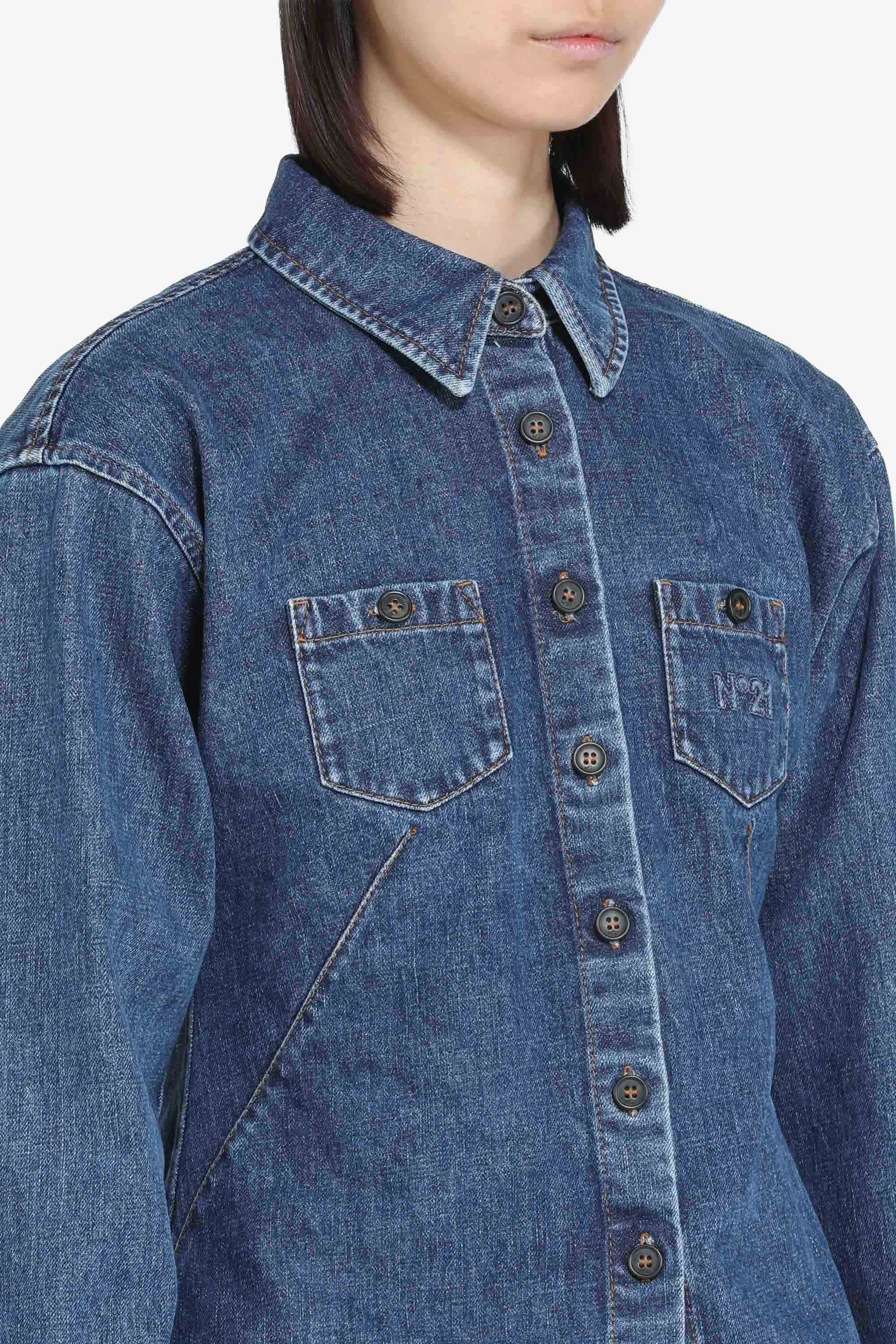 Denim shirt with pockets