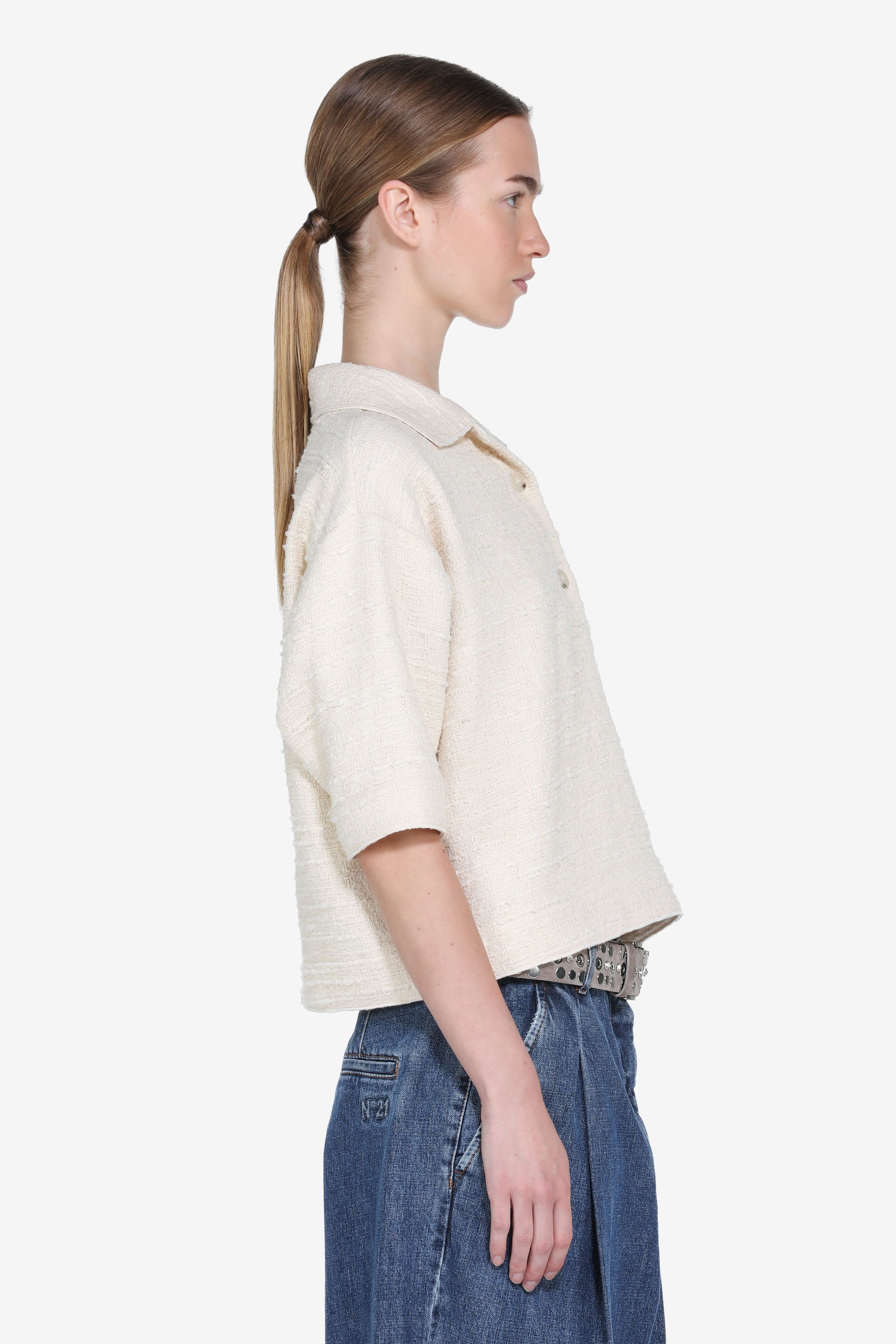 Oversized short-sleeved polo shirt