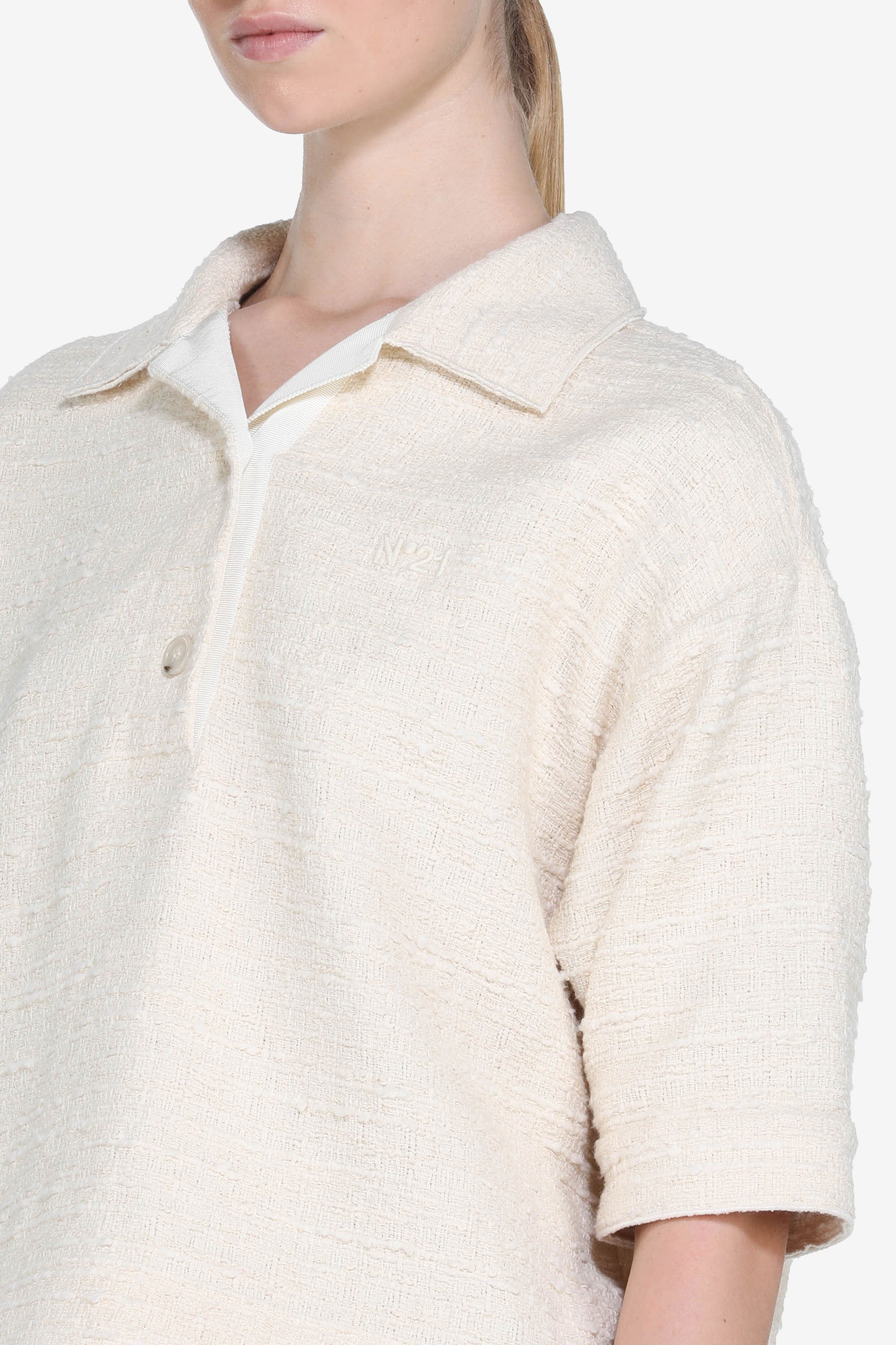 Oversized short-sleeved polo shirt