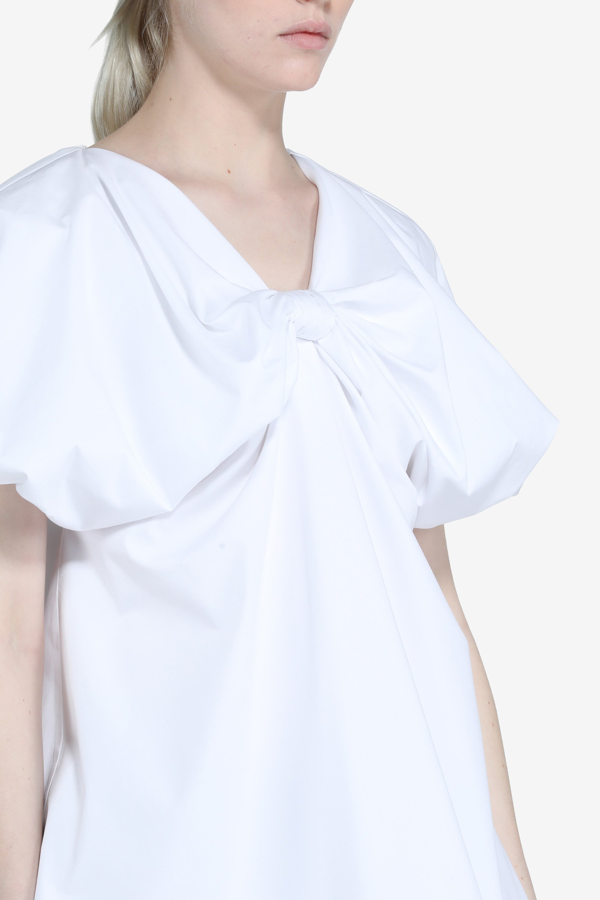 Blouse with short puff sleeves