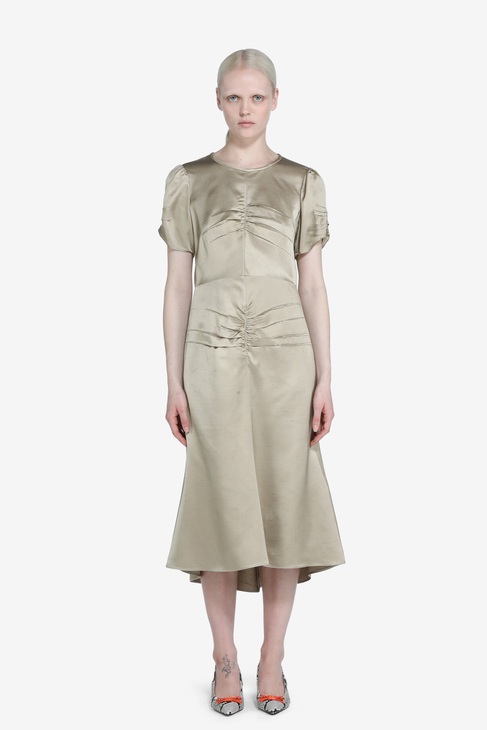 Longuette shantung dress