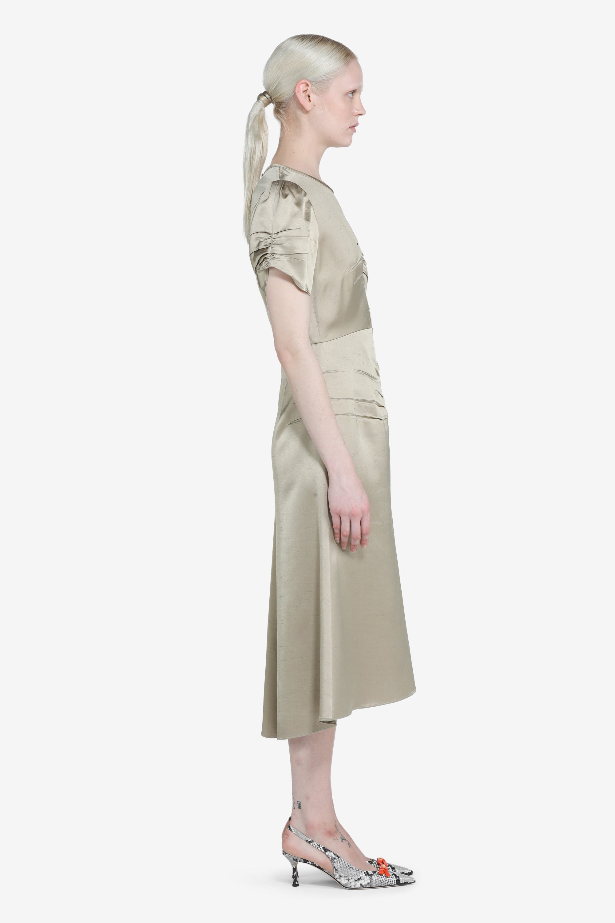 Longuette shantung dress