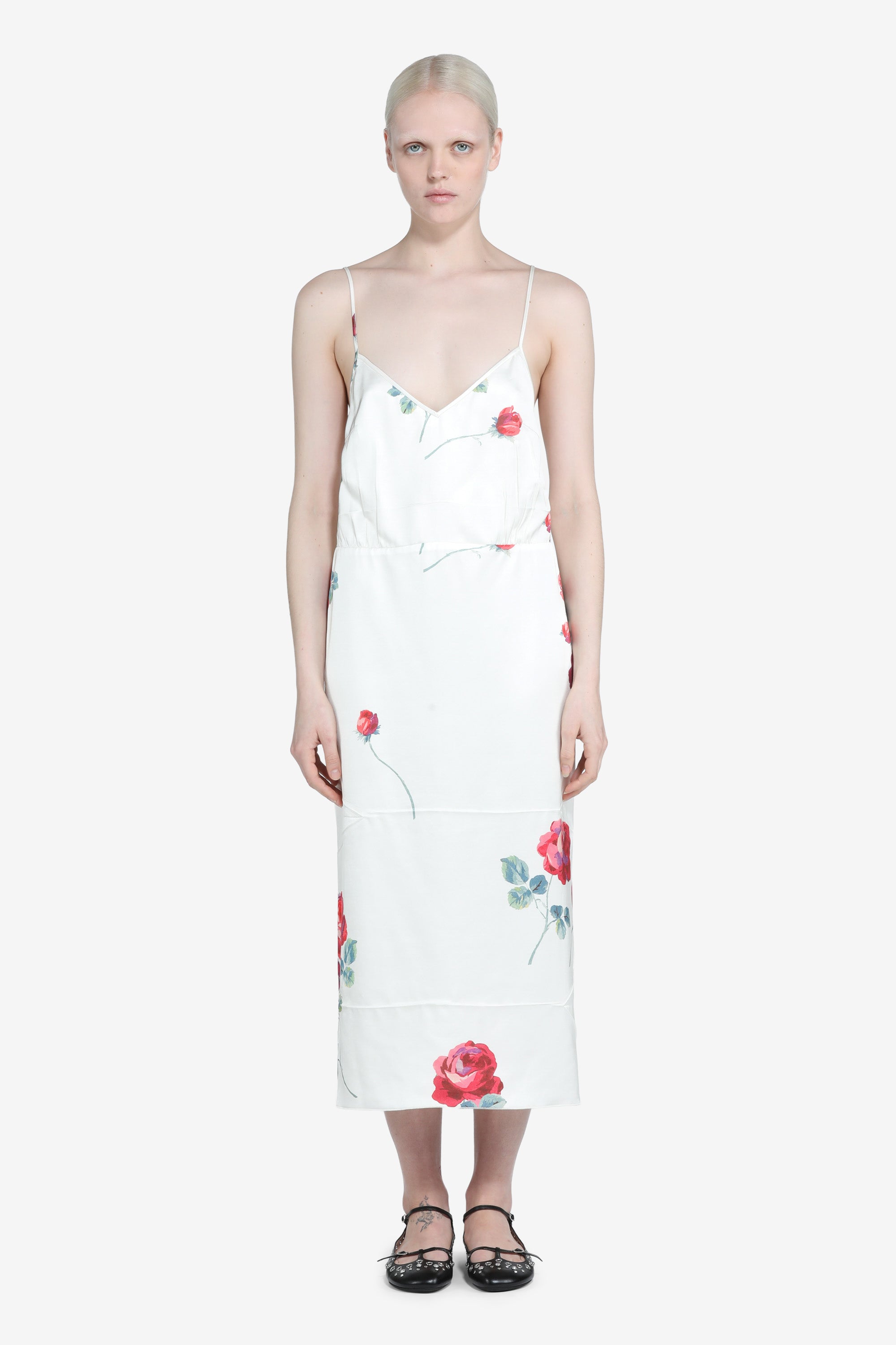 Abito lungo con stampa a fiori