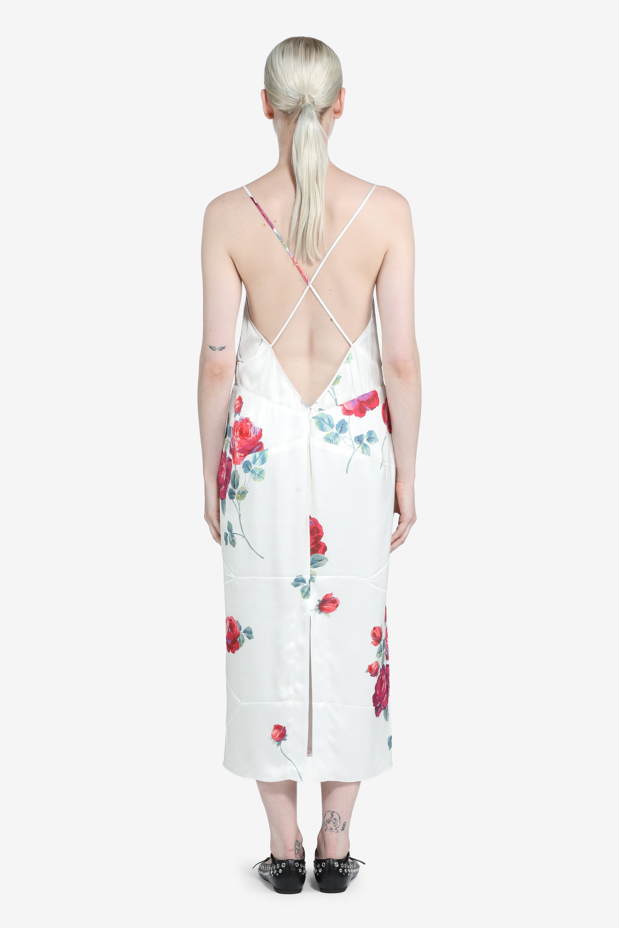 Abito lungo con stampa a fiori