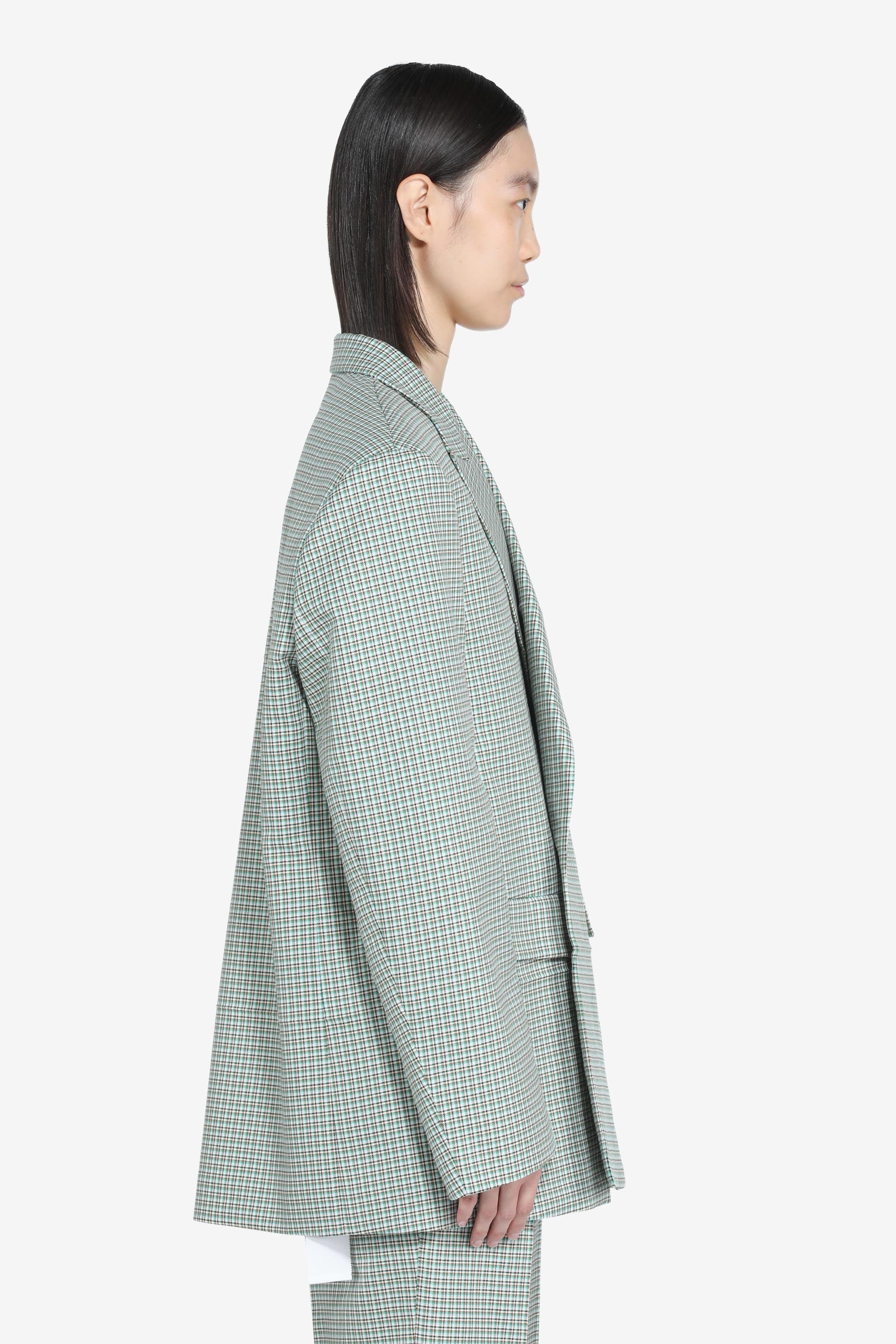 Single-breasted jacket with checked print