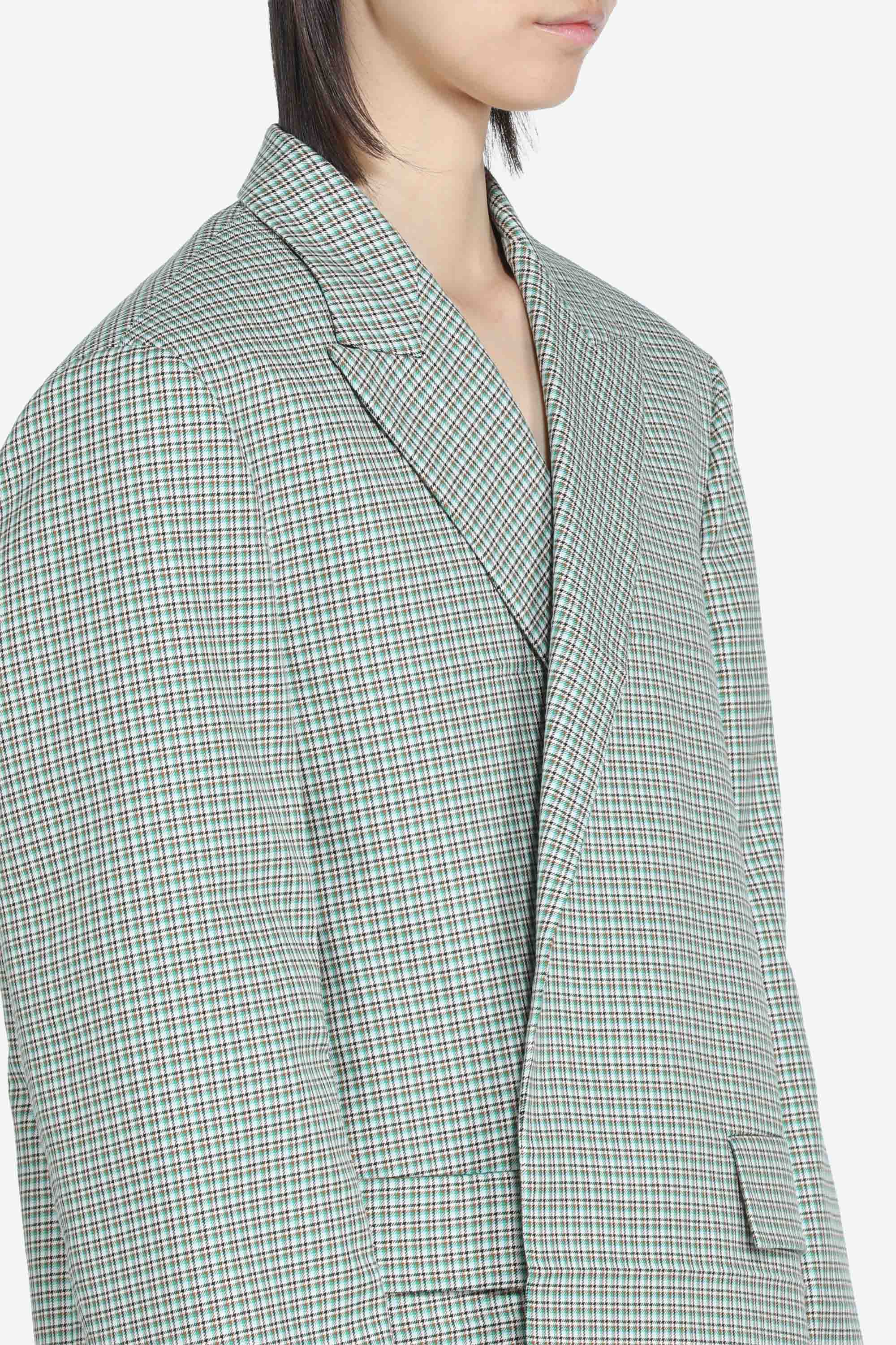 Single-breasted jacket with checked print