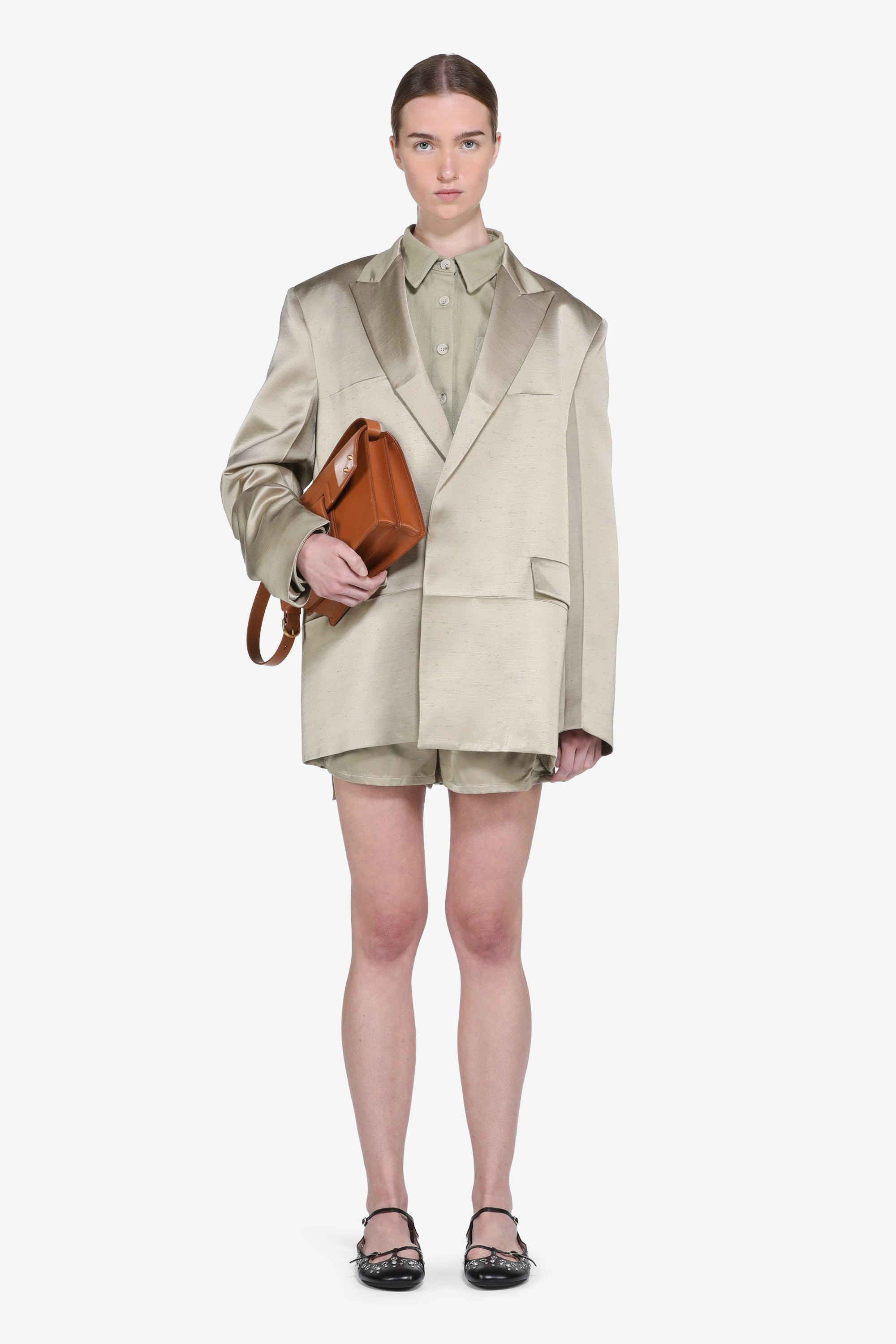 Giacca maschile monopetto in shantung