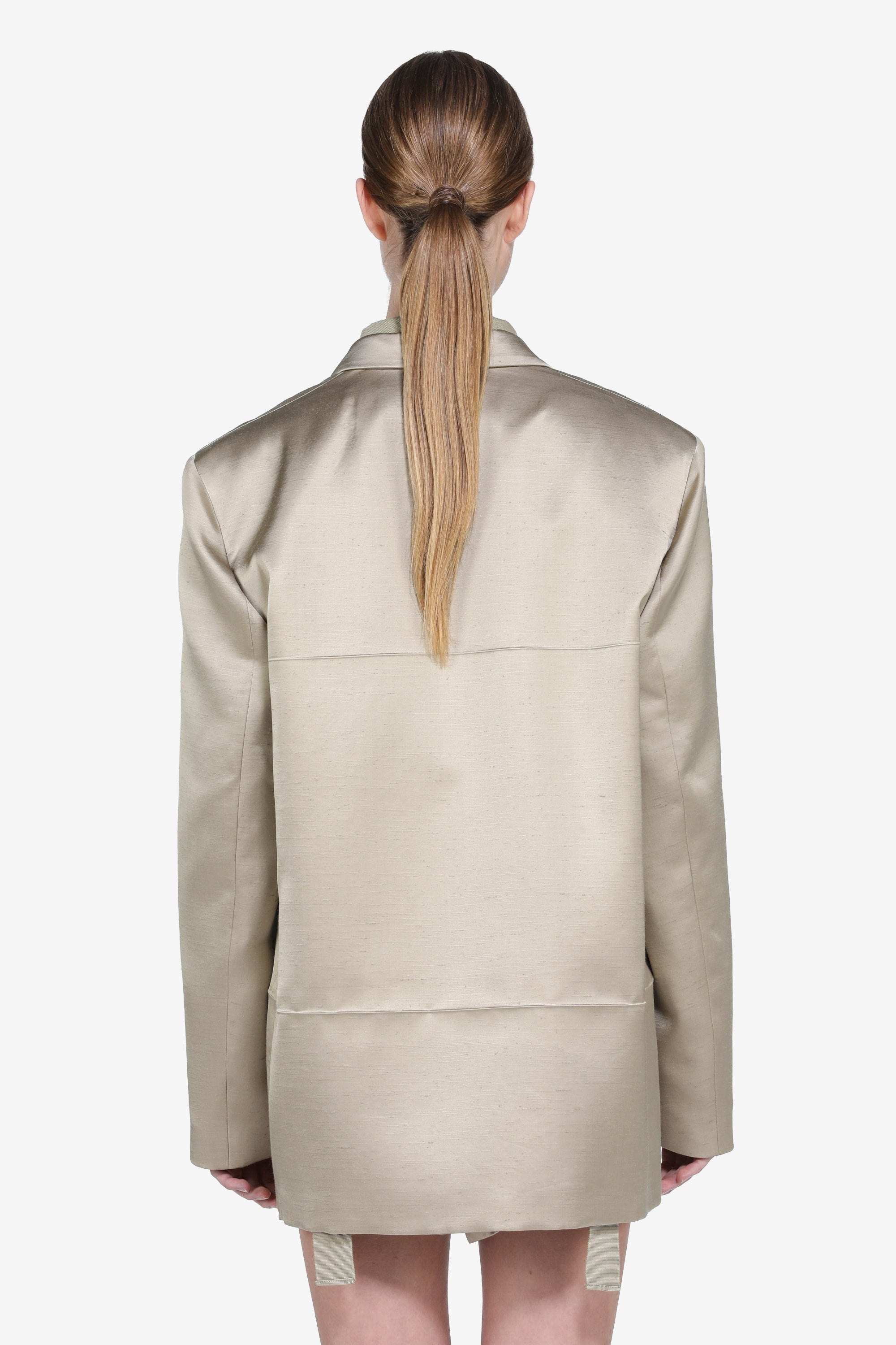 Giacca maschile monopetto in shantung