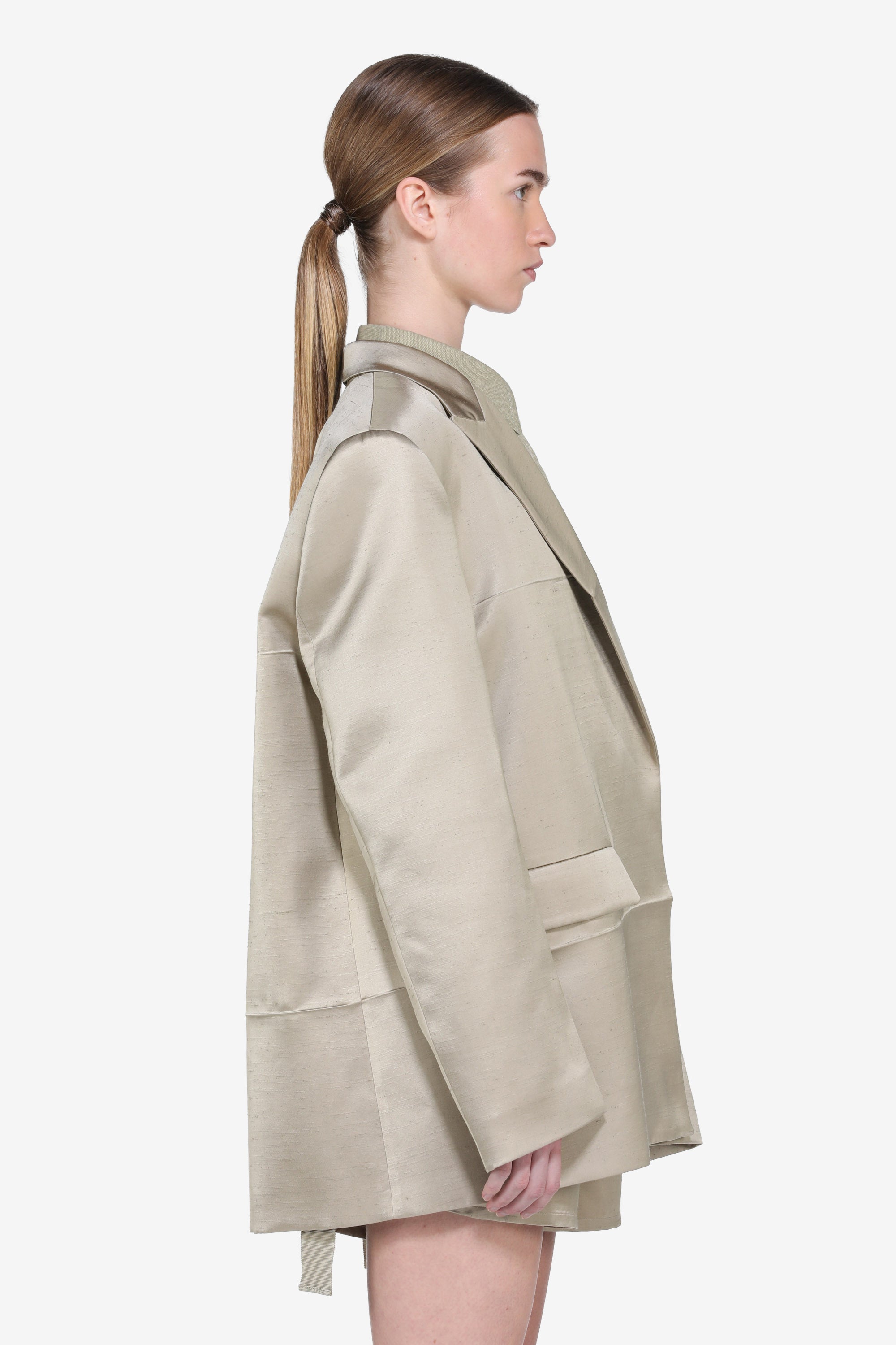 Giacca maschile monopetto in shantung