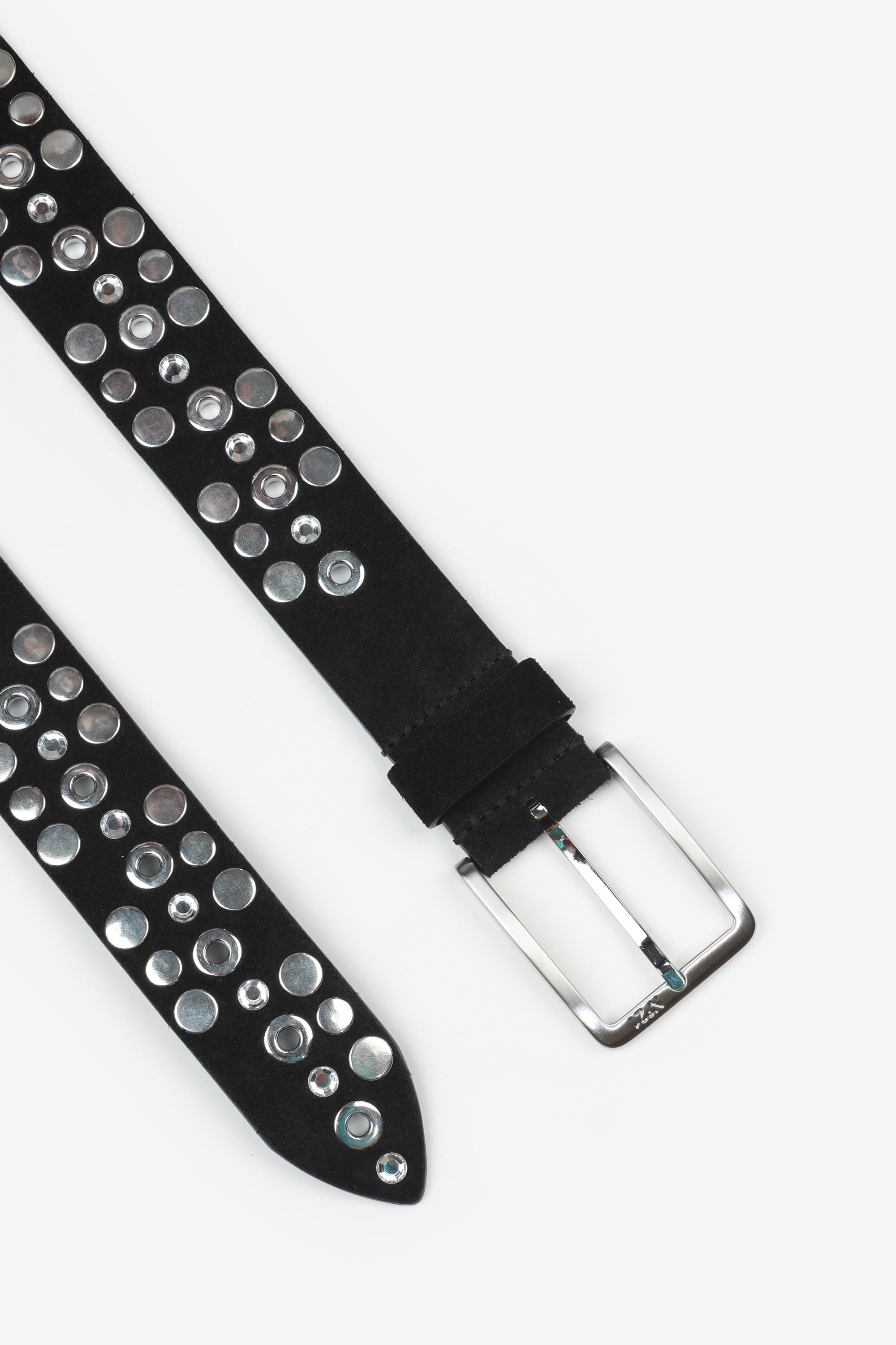 Suede belt with studs