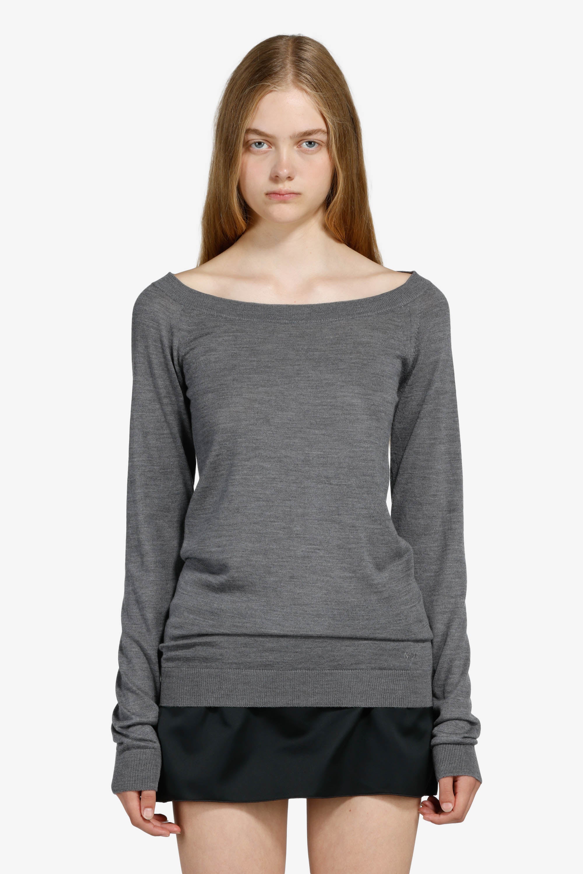 Maglia scollo a barchetta