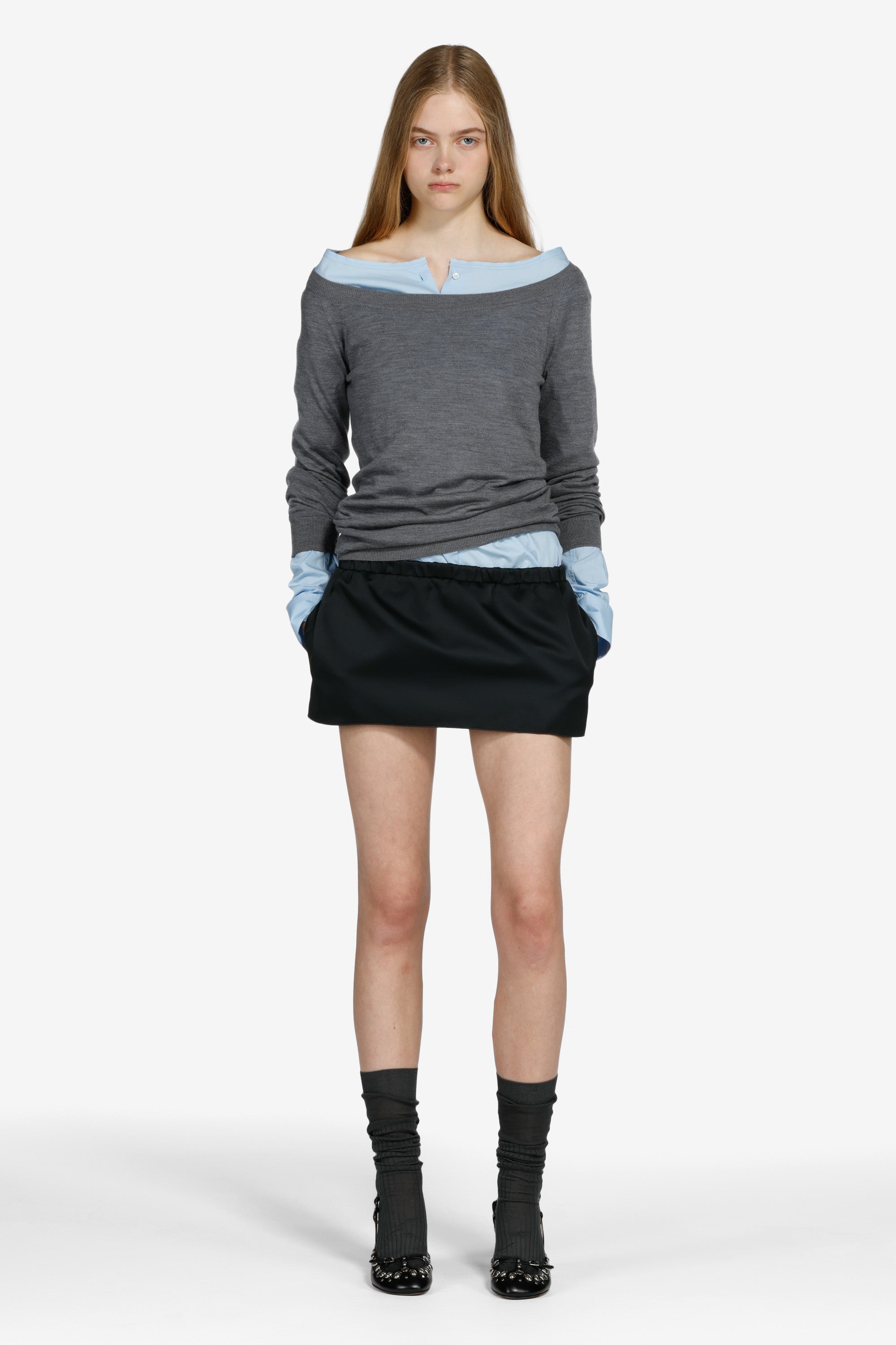 Maglia scollo a barchetta