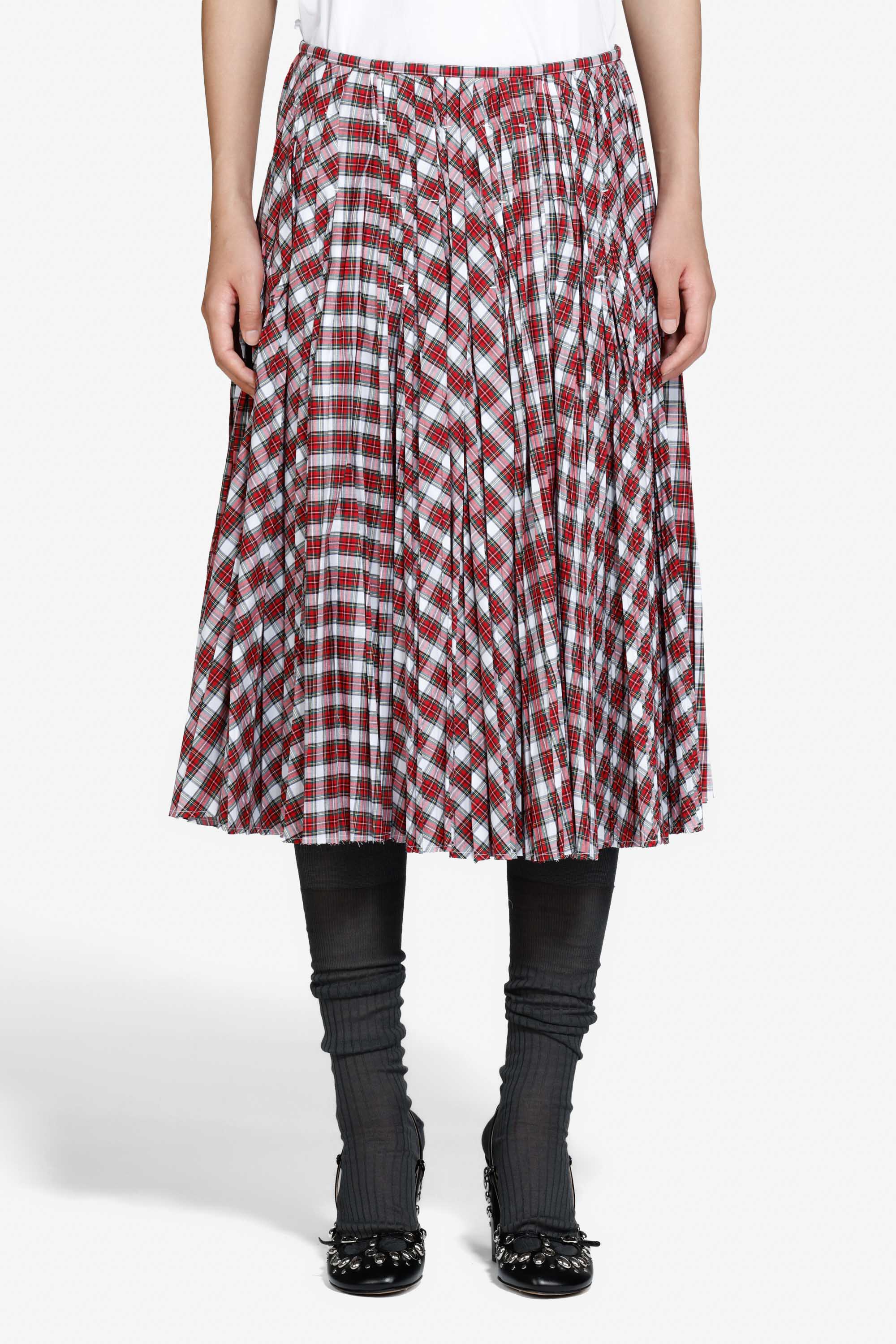 Gonna plissettata a quadretti