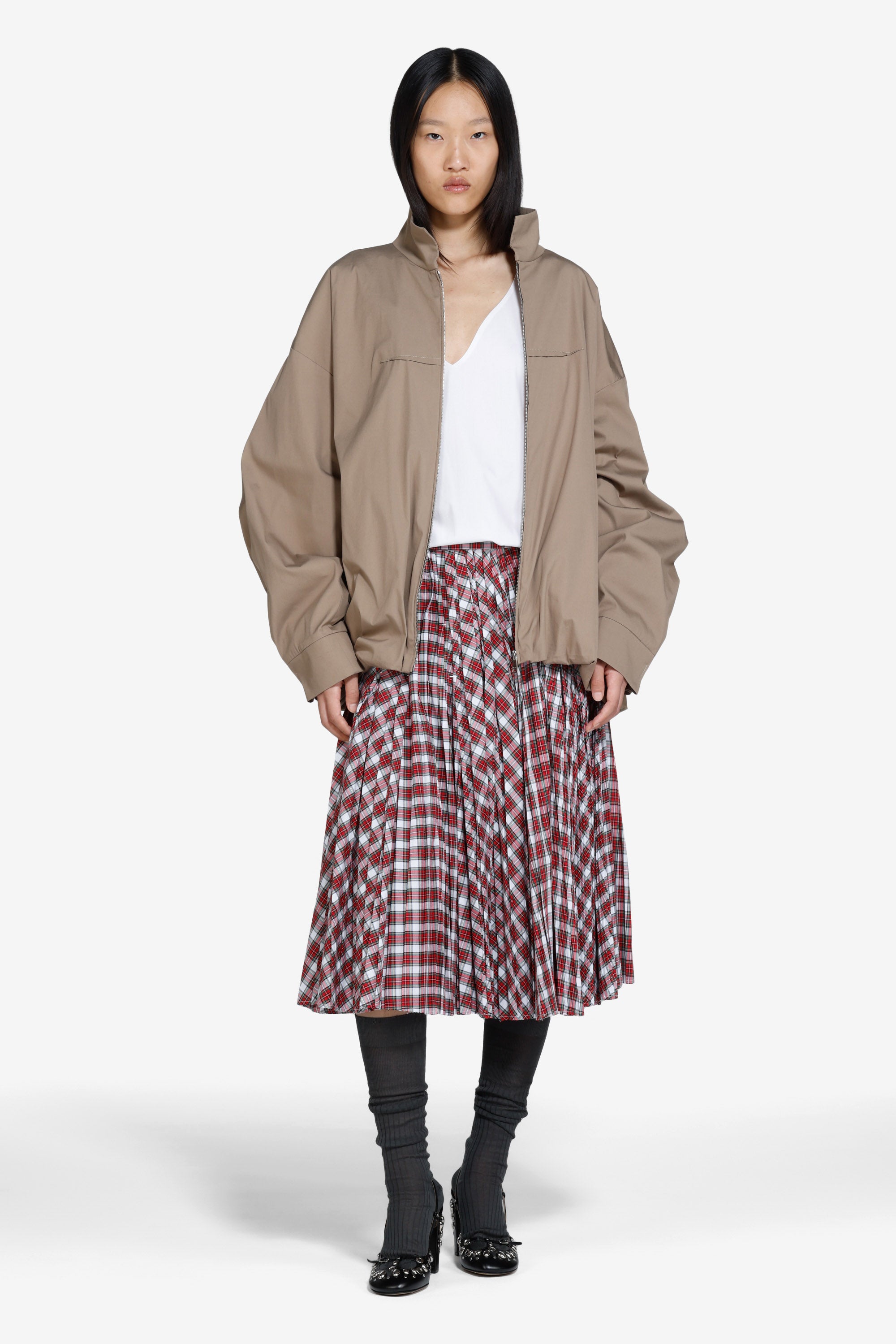 Gonna plissettata a quadretti