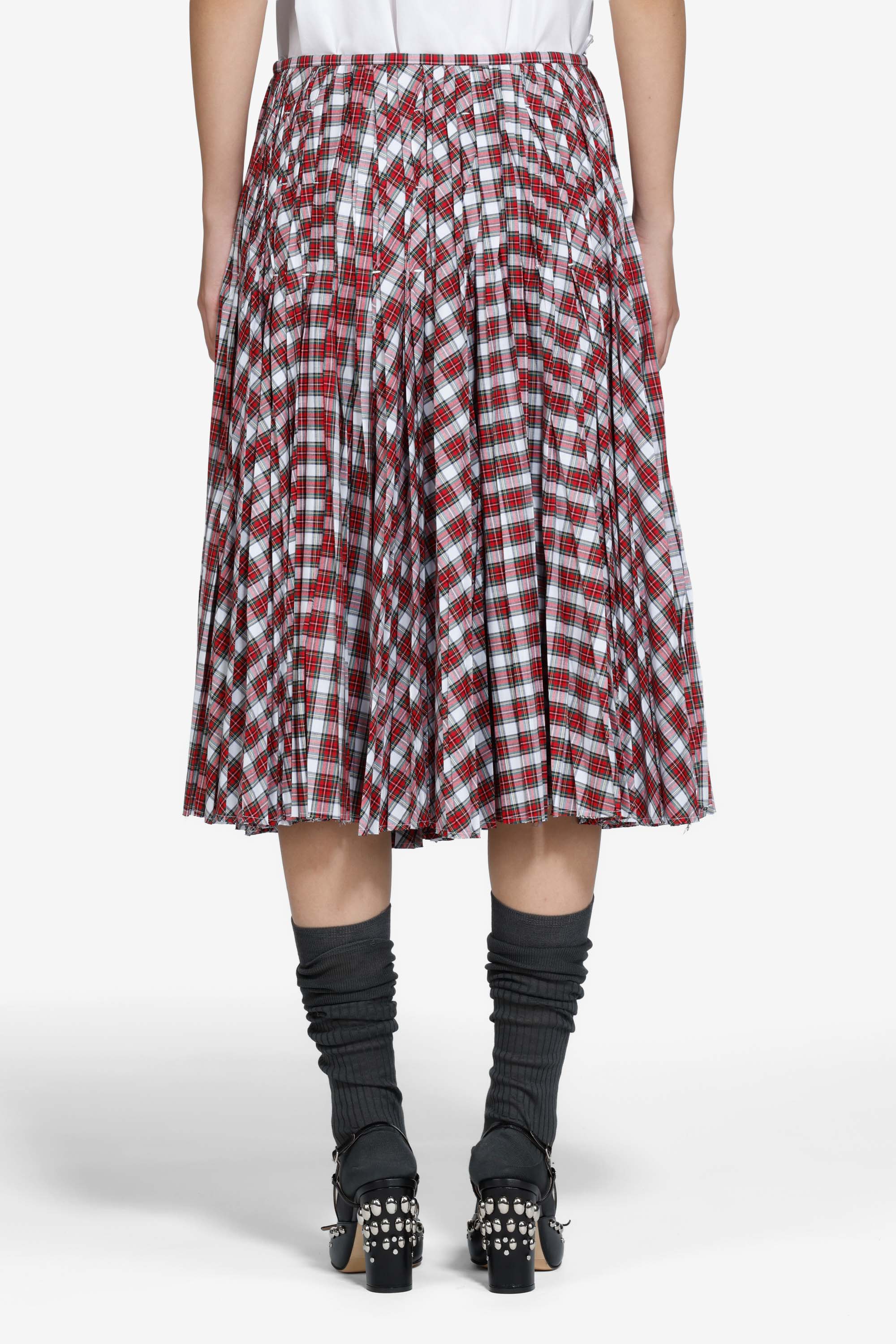 Gonna plissettata a quadretti