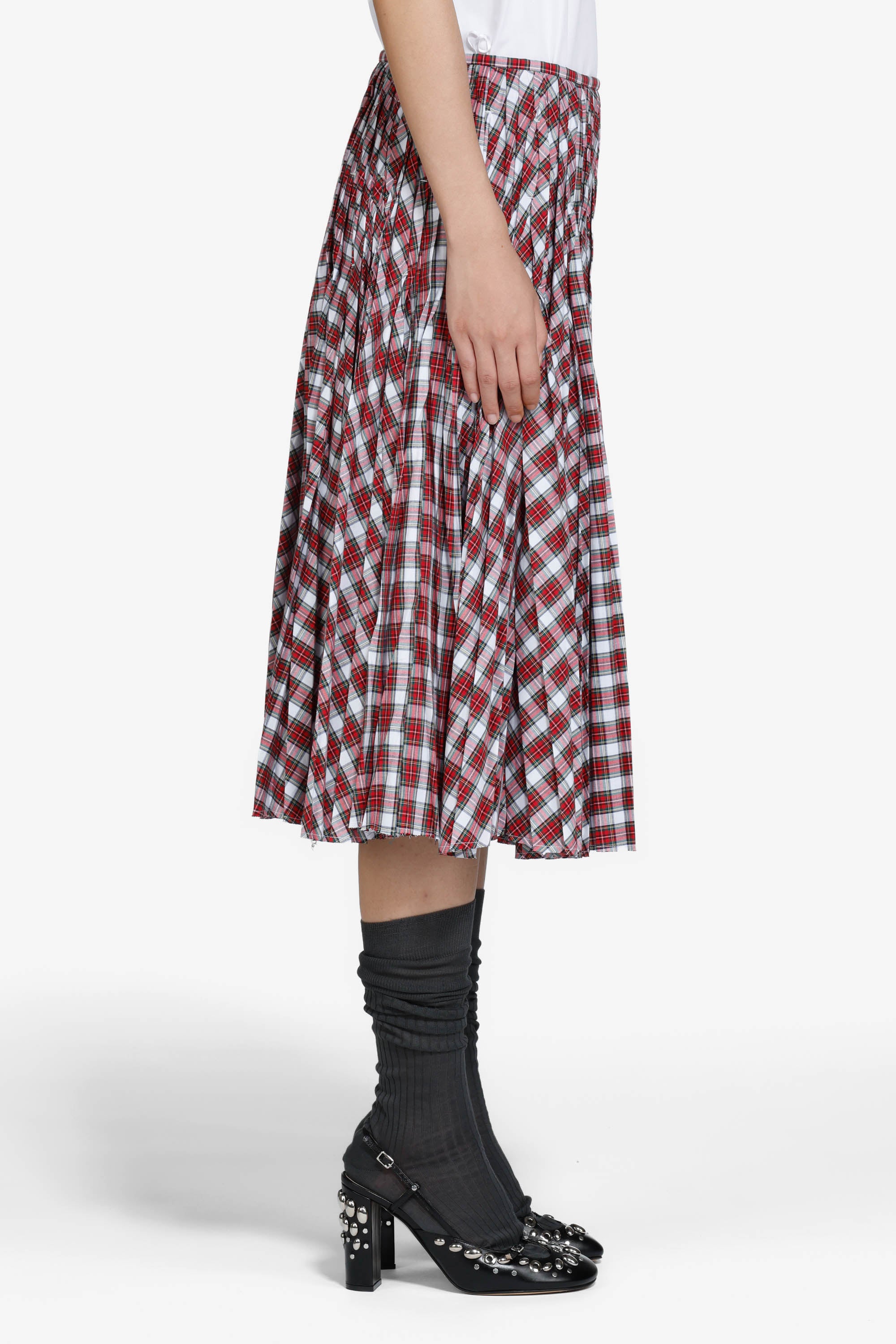 Gonna plissettata a quadretti