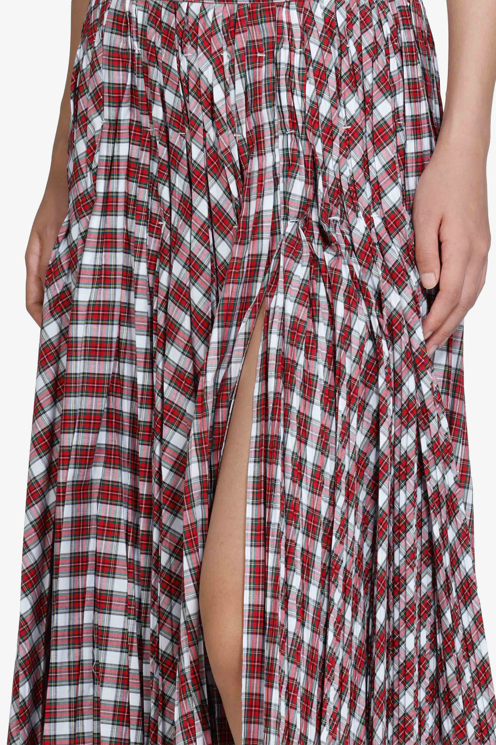 Gonna plissettata a quadretti