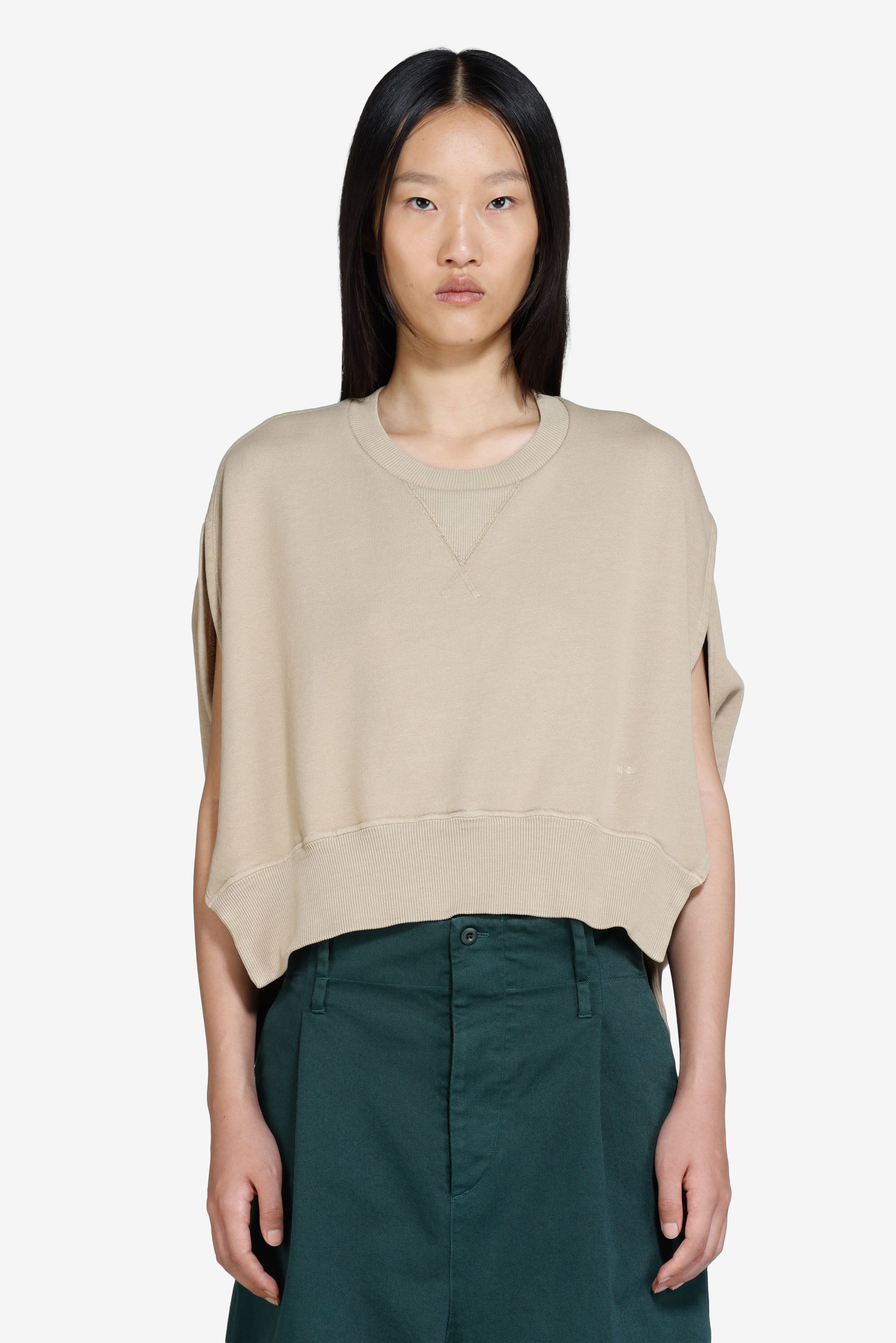 Straight sleeveless sweatshirt