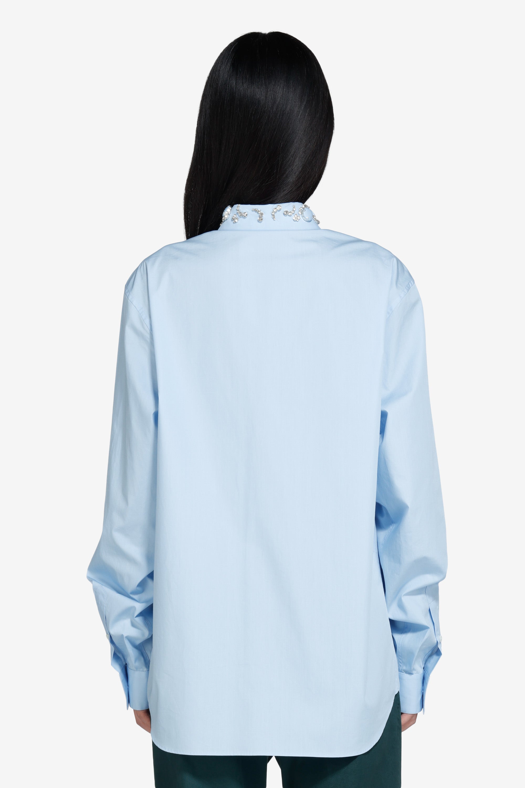 Shirt with embellished collar