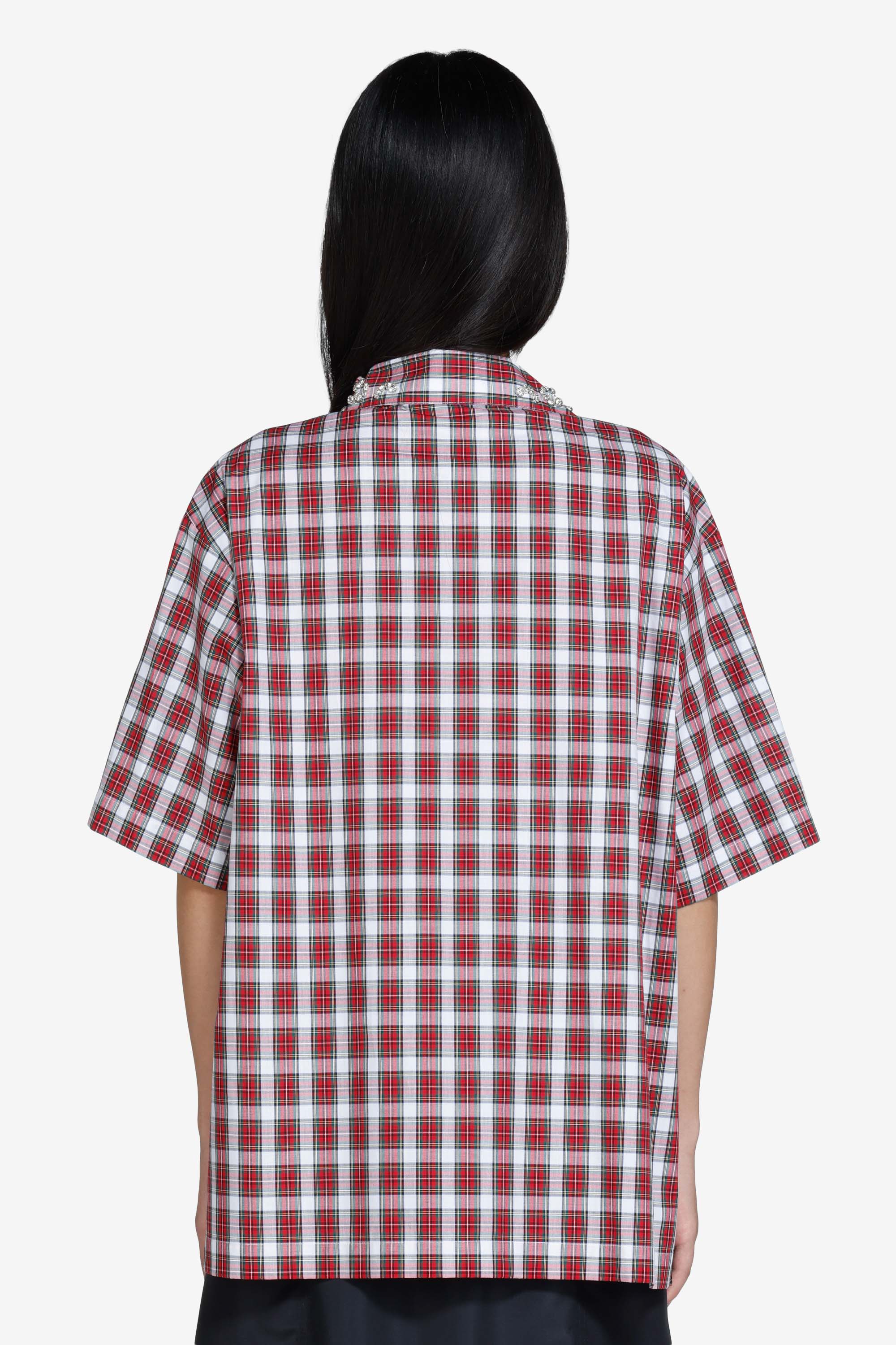 Checked short-sleeved shirt