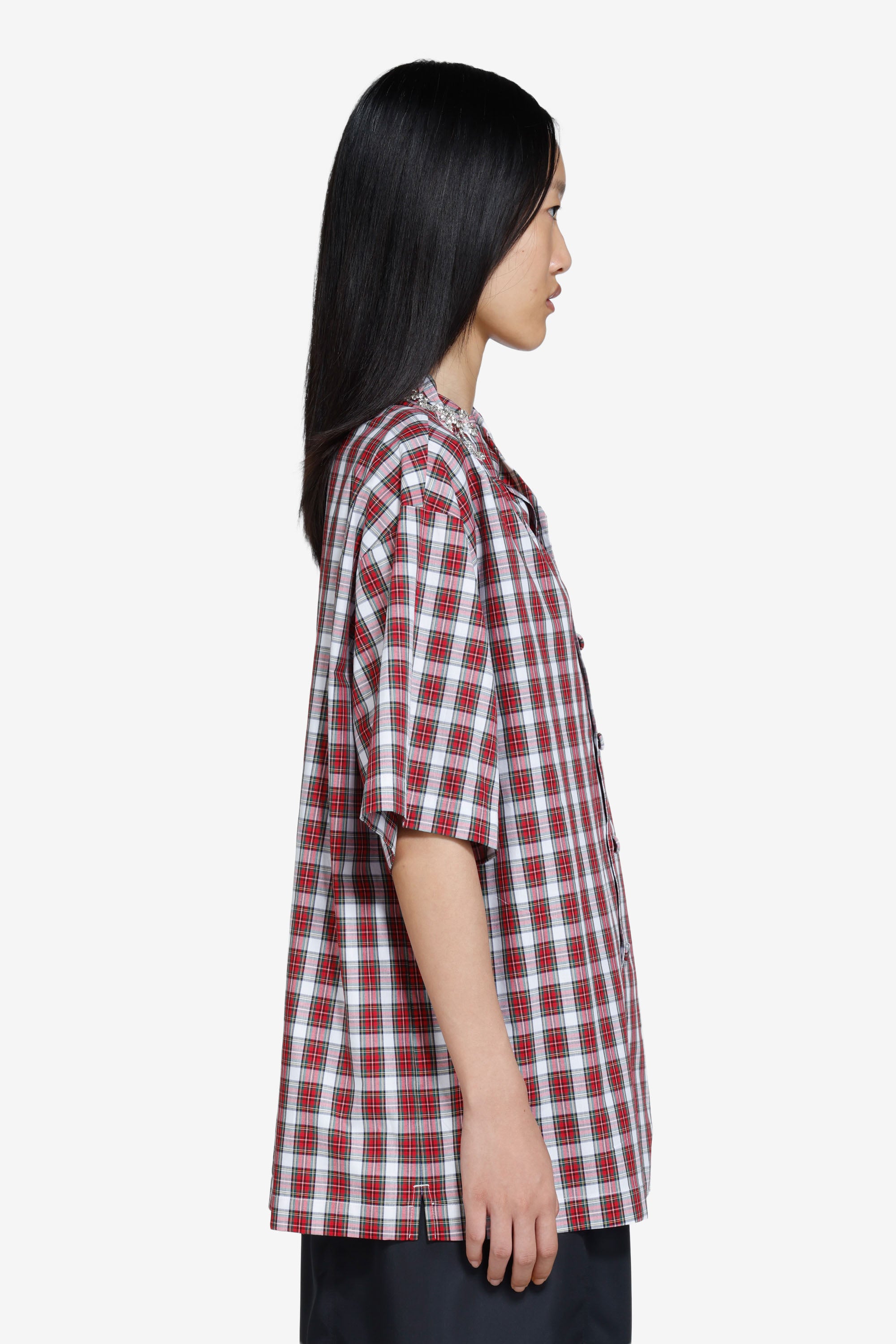 Checked short-sleeved shirt