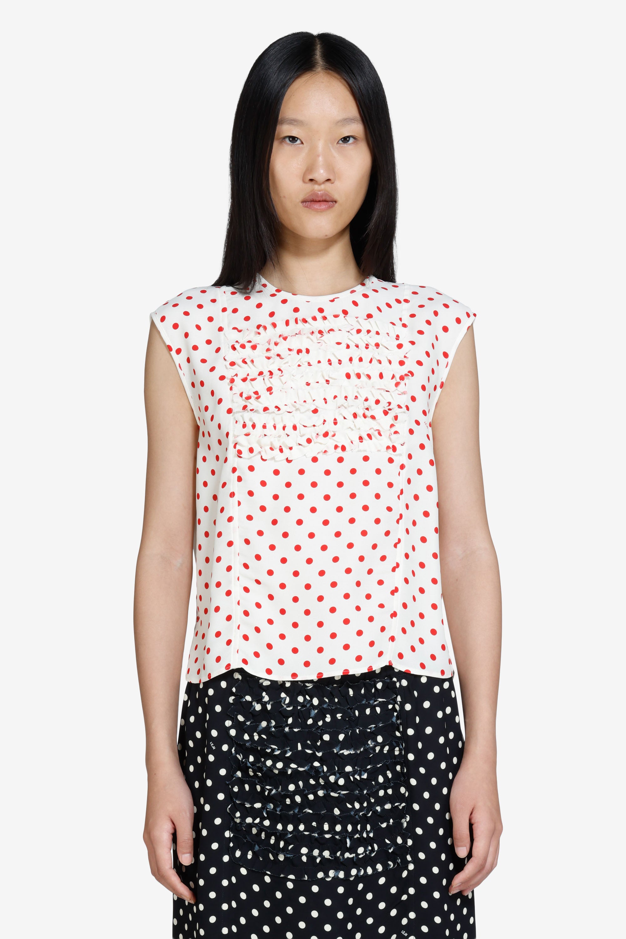 Polka dot sleeveless top