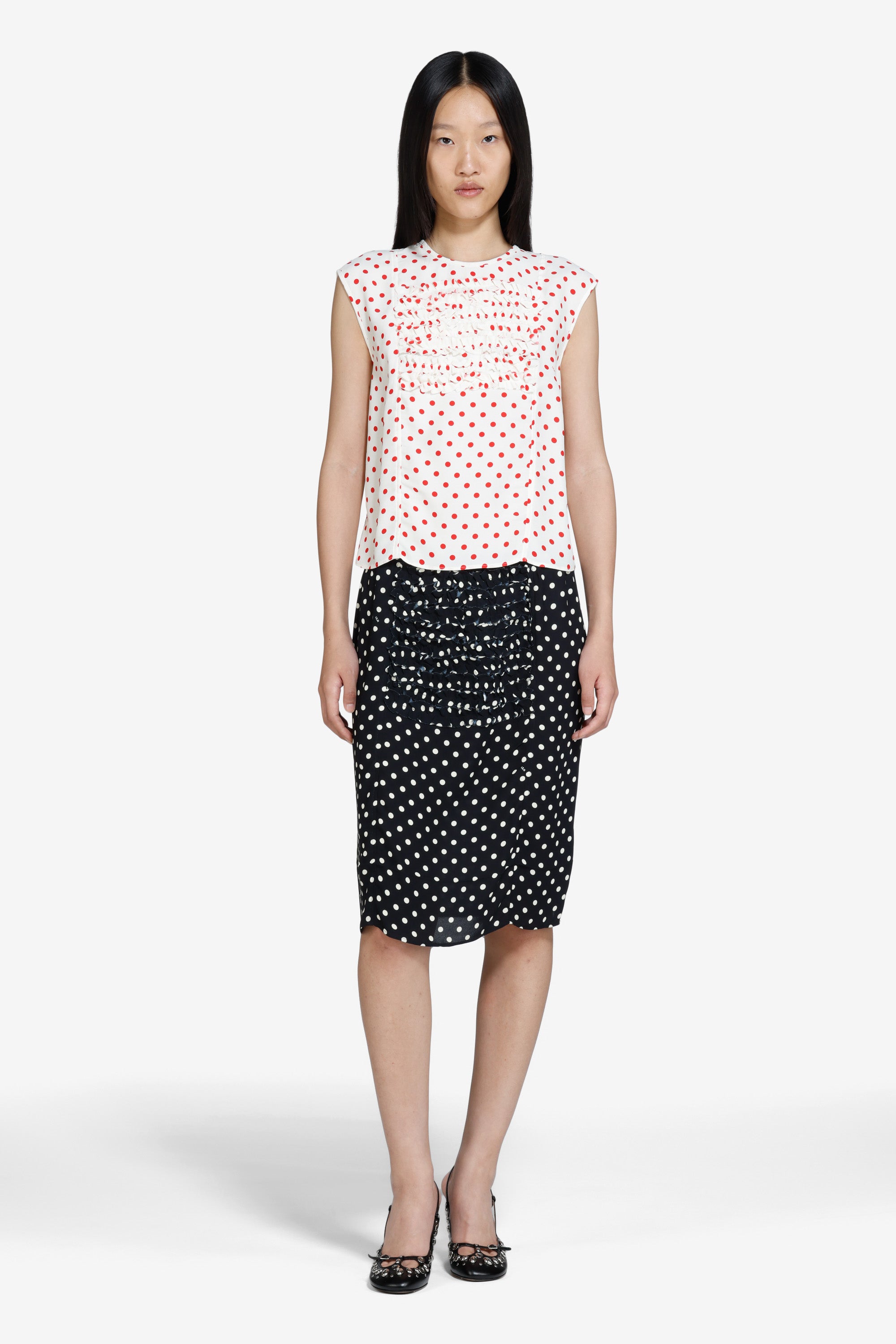 Polka dot sleeveless top