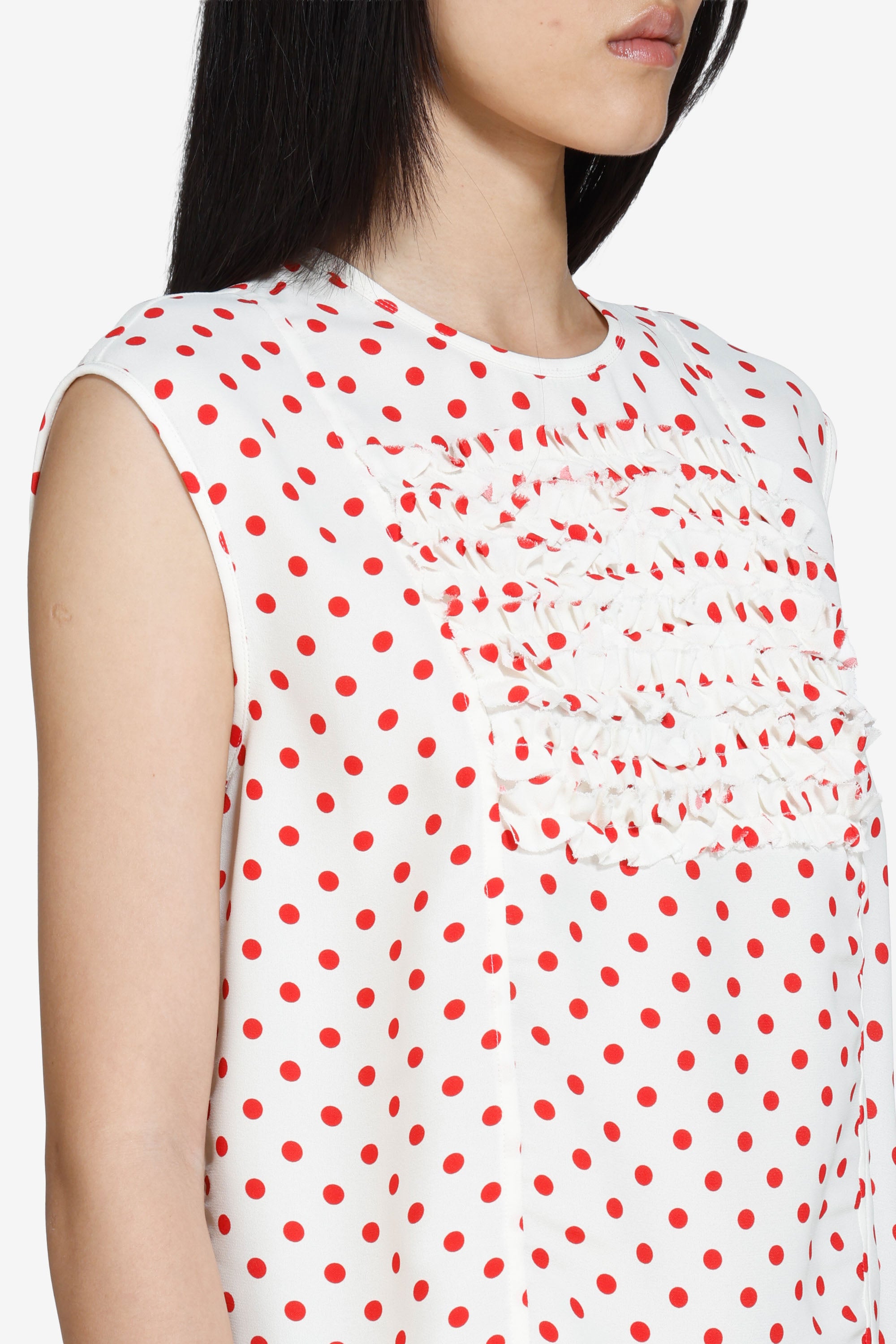 Polka dot sleeveless top