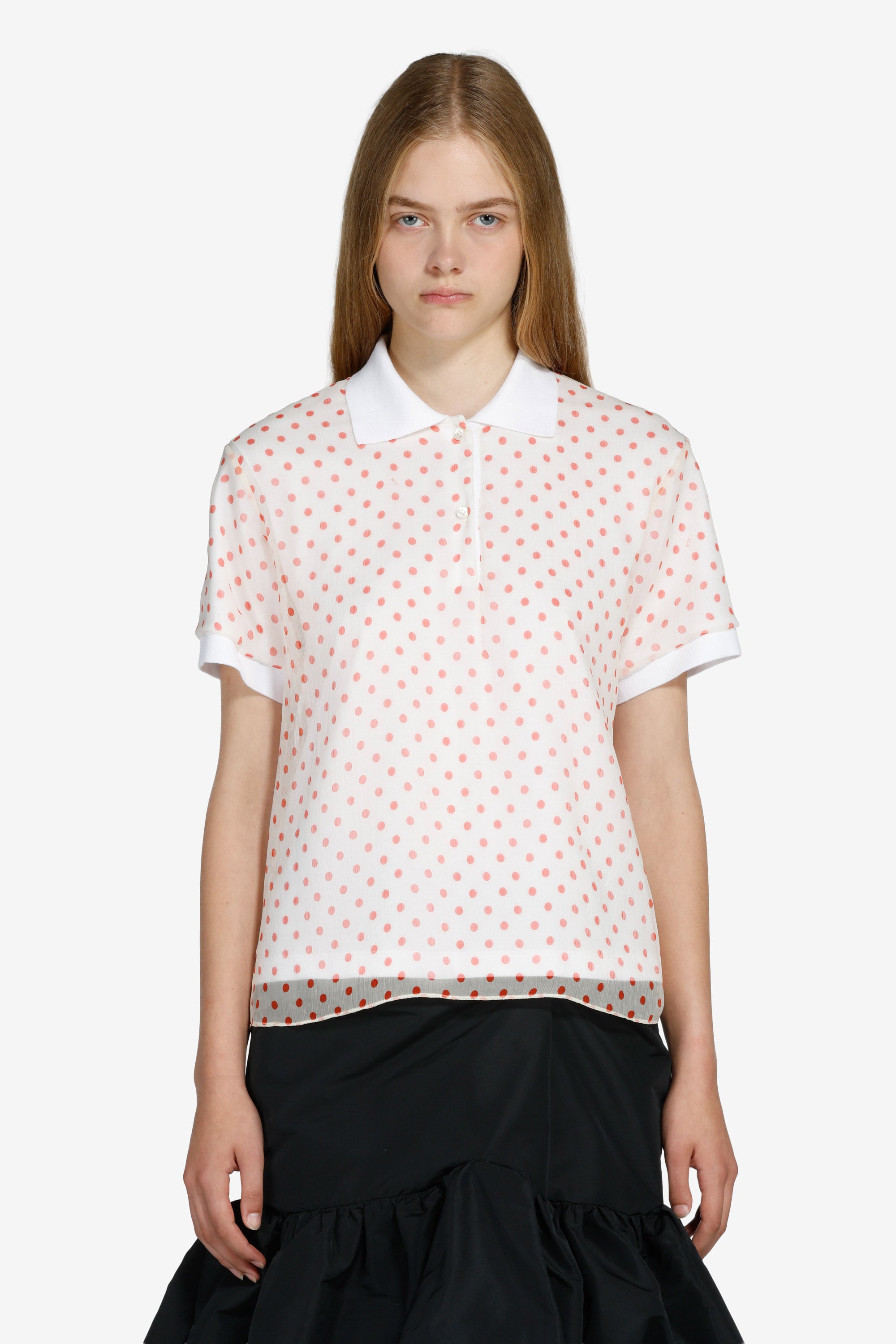 Polka dot polo shirt